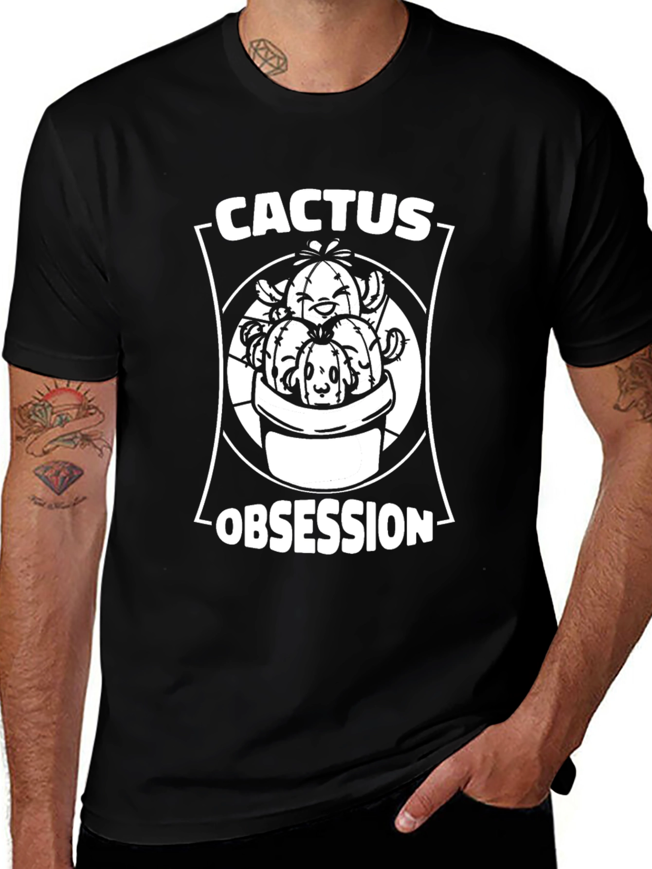 Variant 22 of Cactus Obsession Graphic T-Shirt - Unique Plant Lover Tee
