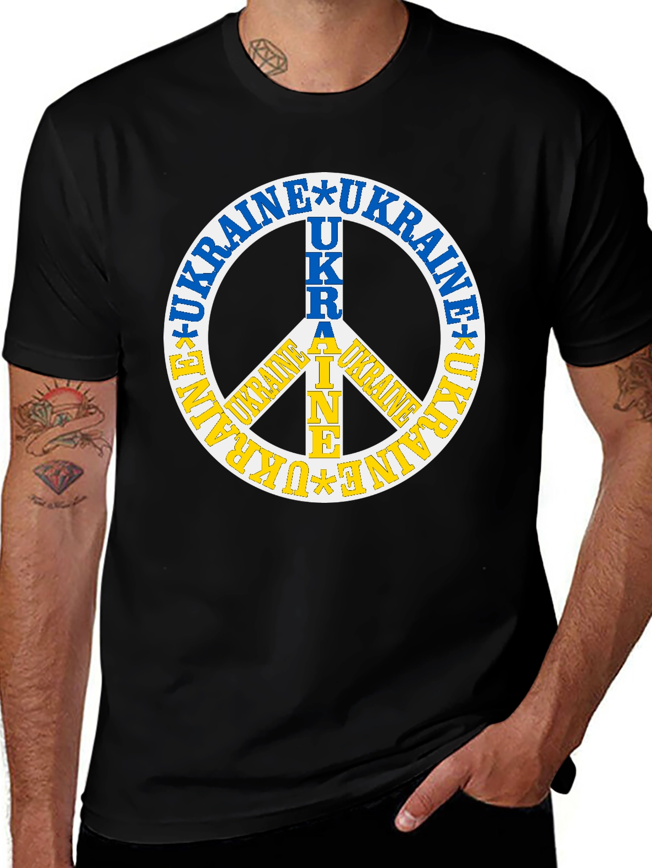 Ukraine Peace Sign Graphic Tee - Stand with Ukraine