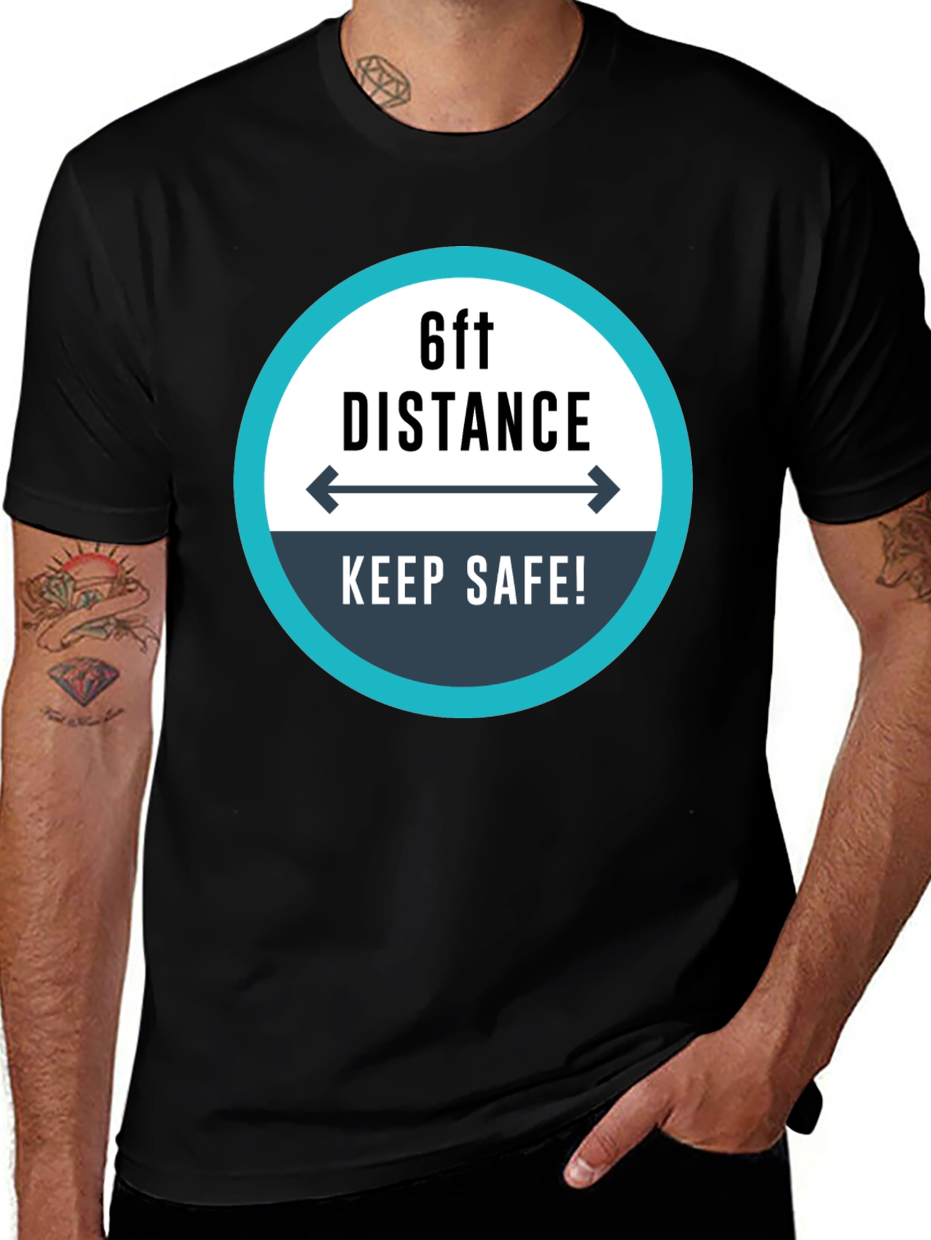 Variant 5 of Social Distance T-Shirt: Keep Safe!