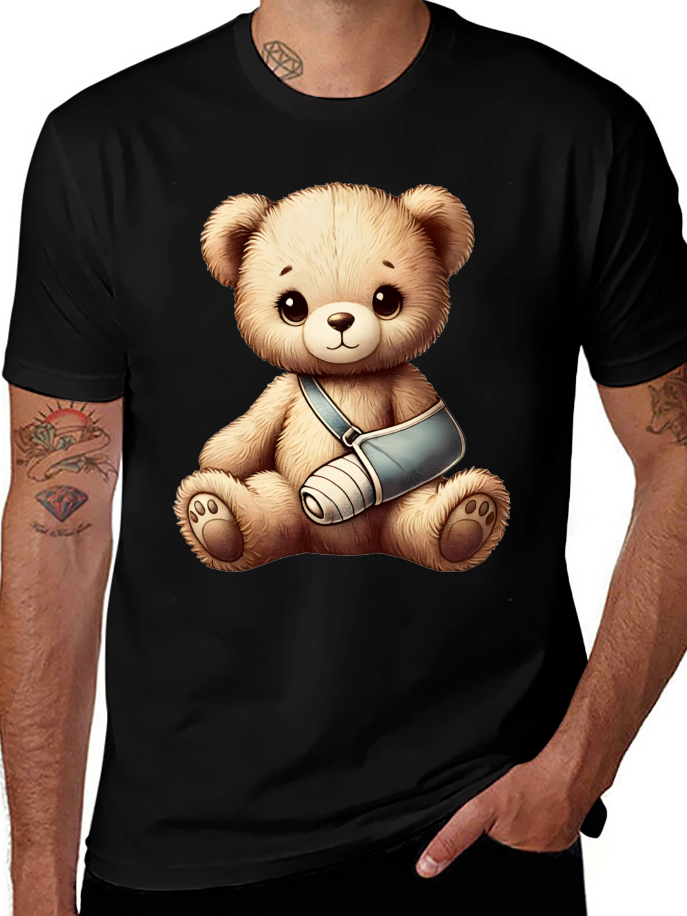 Cute Teddy Bear with Arm Cast T-Shirt