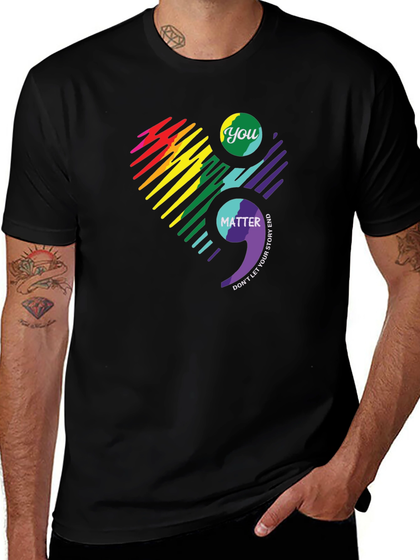 Variant 24 of You Matter Semicolon Heart T-Shirt