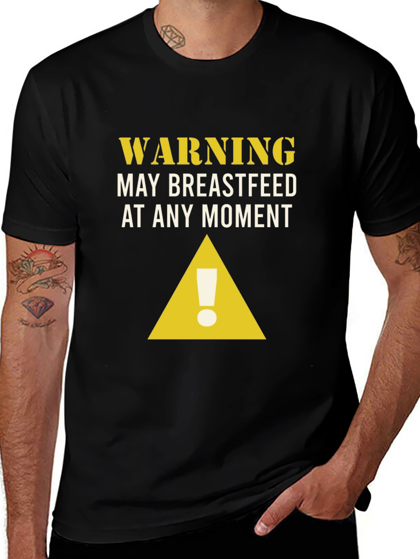 Variant 10 of Warning May Breastfeed T-Shirt