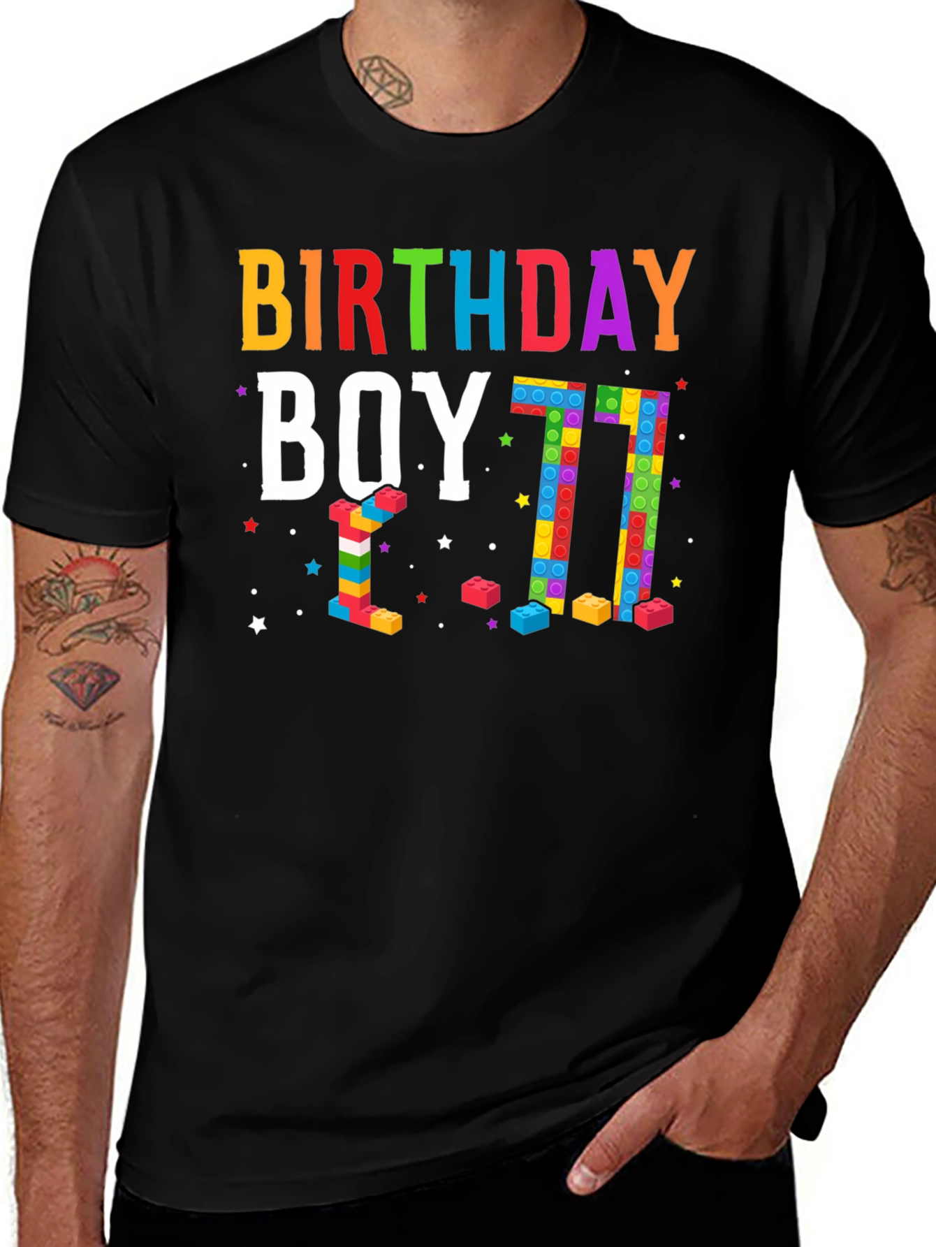 Birthday Boy 11 T-Shirt, Colorful Lego Design