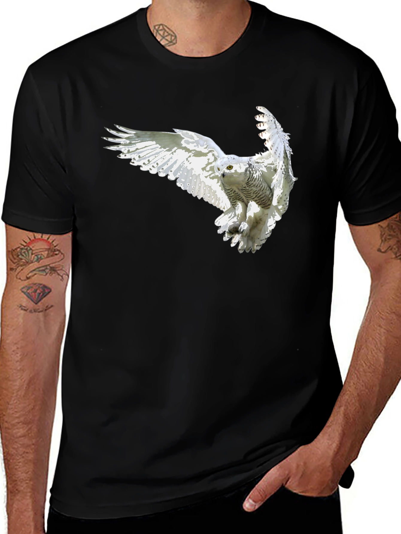 Variant 18 of Owl Graphic Black T-Shirt - Men's Fashion Tee