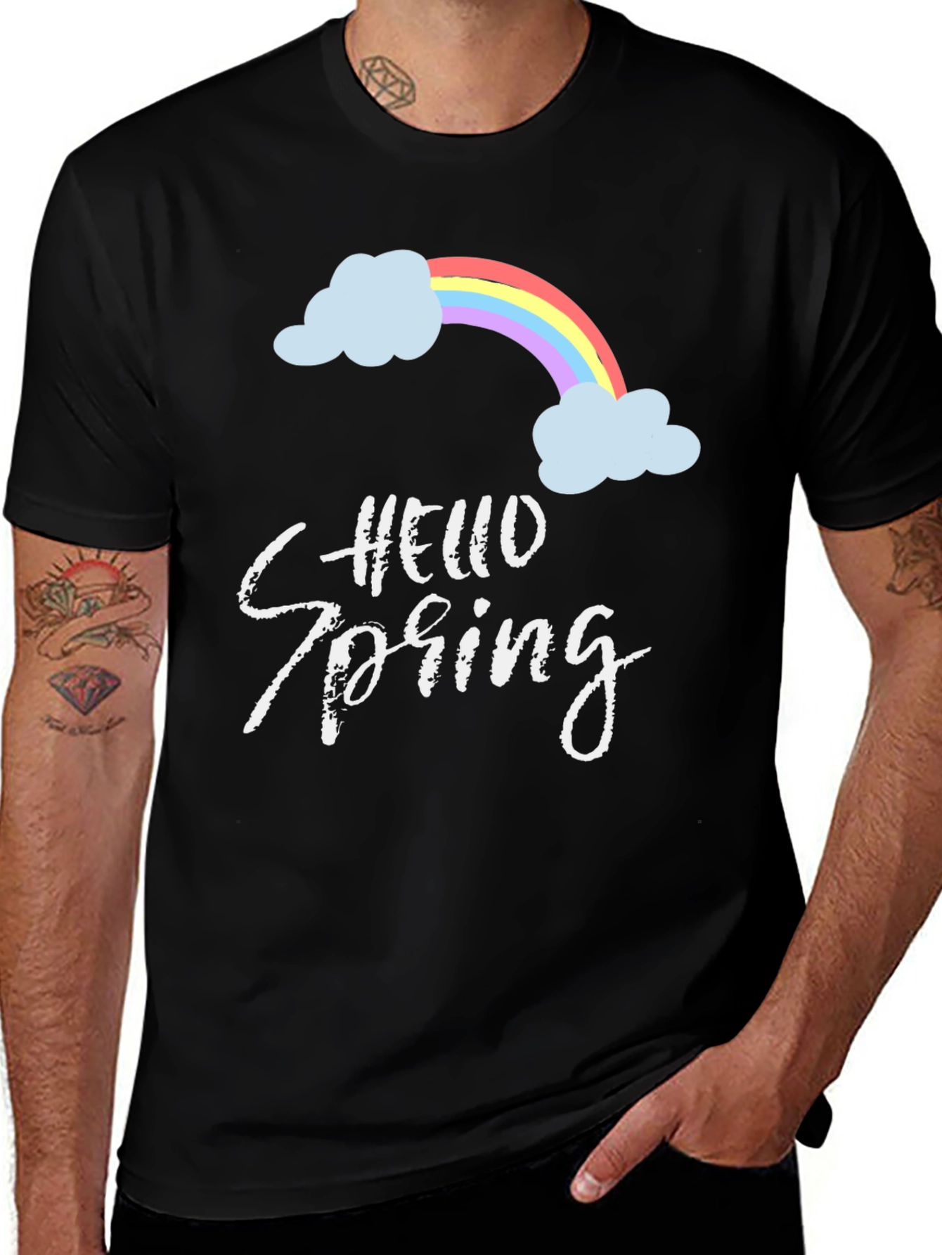 Variant 4 of Hello Spring Rainbow Graphic Tee