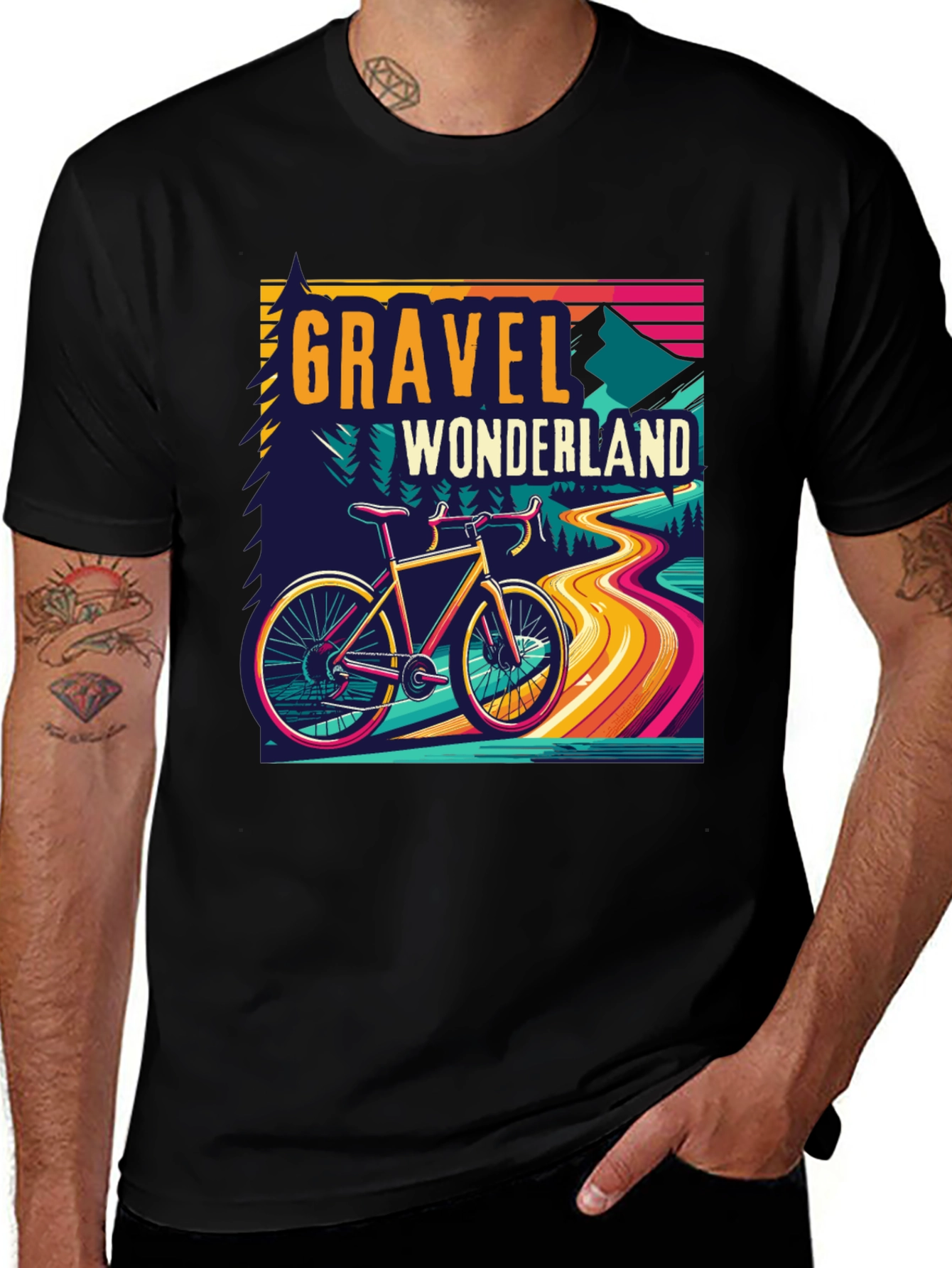 Variant 15 of Gravel Wonderland T-Shirt - Cycle Adventure