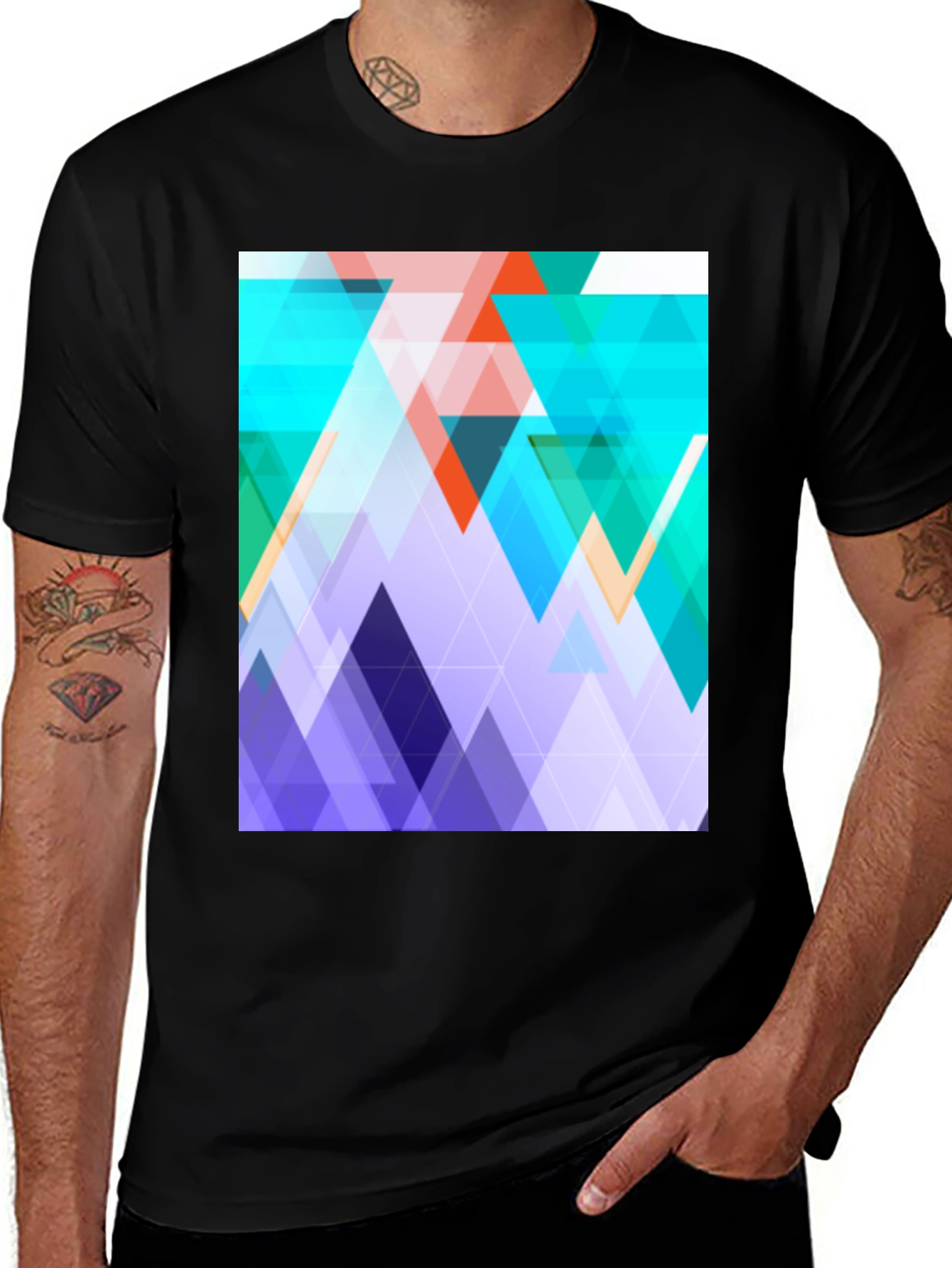 Variant 4 of Geometric Triangle T-Shirt - Modern Abstract Design