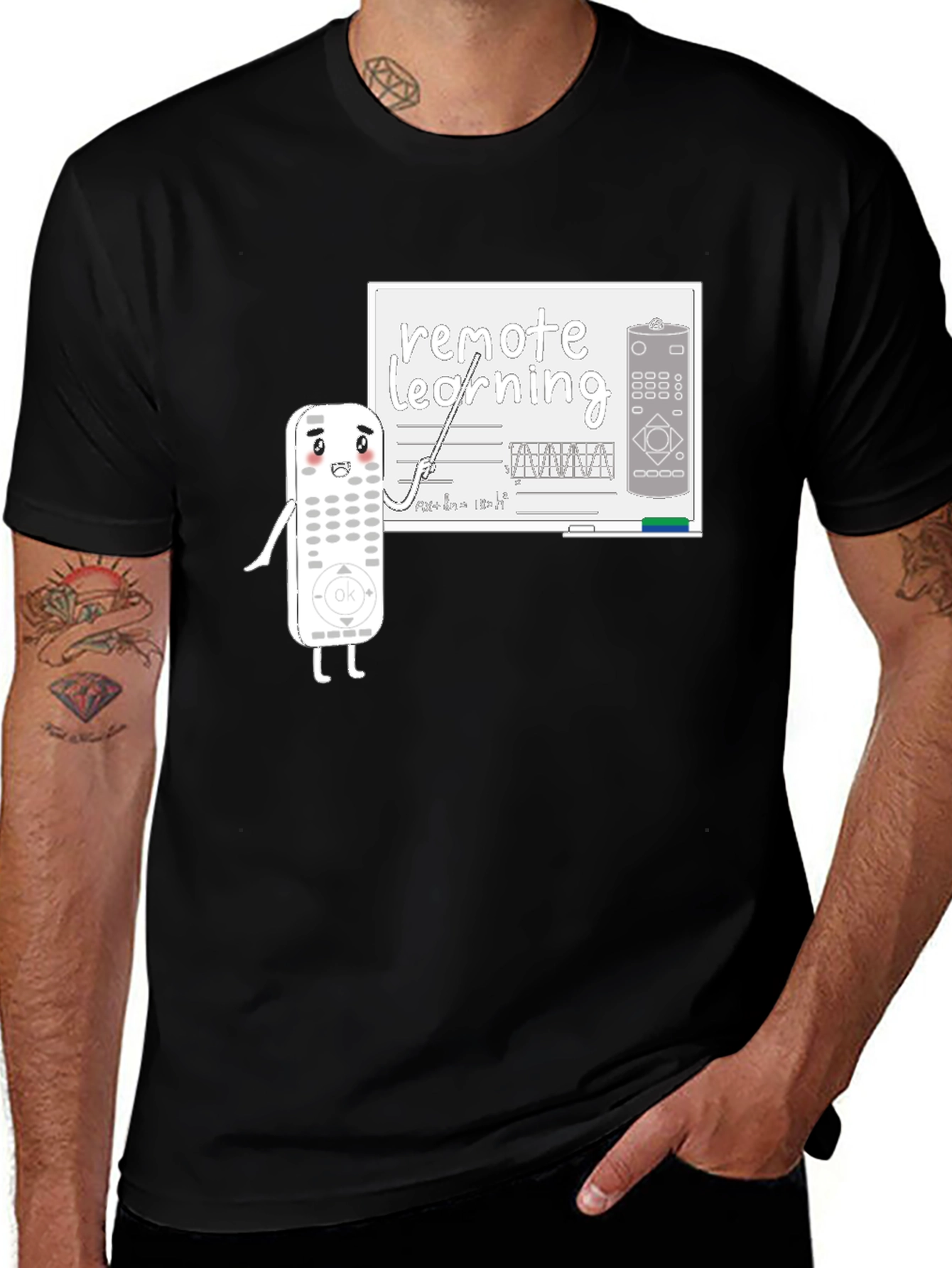 Variant 19 of Remote Learning T-Shirt - Funny Cartoon Remote Teacher Tee