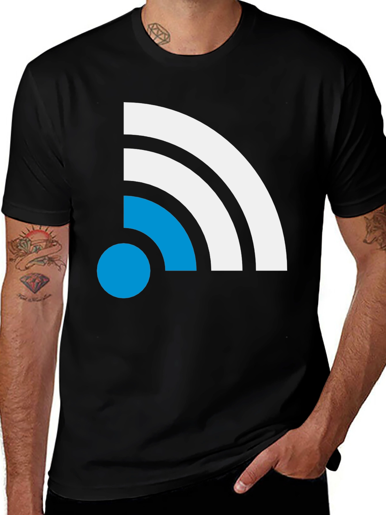 Modern Wi-Fi Signal T-Shirt - Black