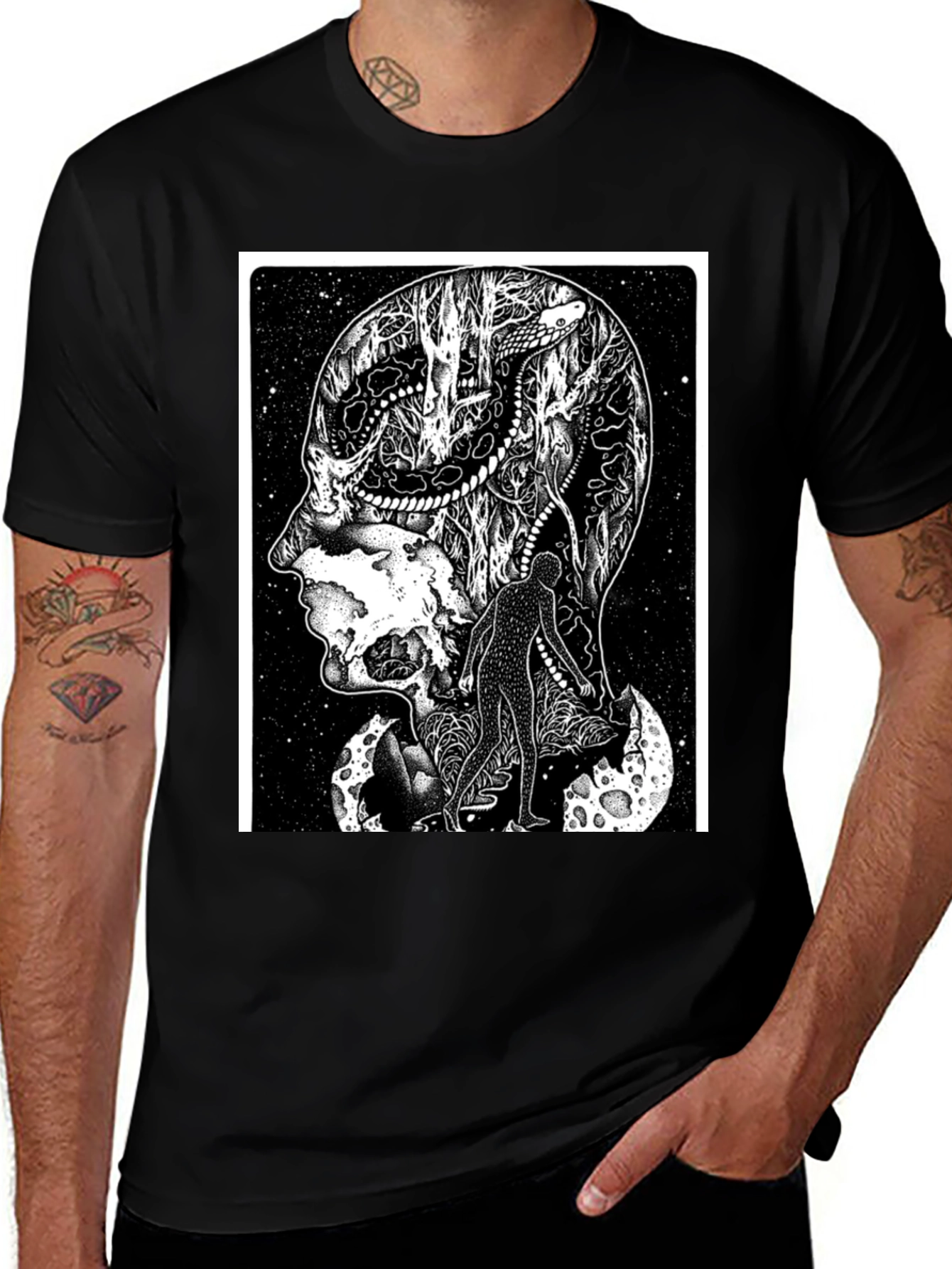 Variant 9 of Surreal Brainscape T-Shirt - Unique Graphic Tee
