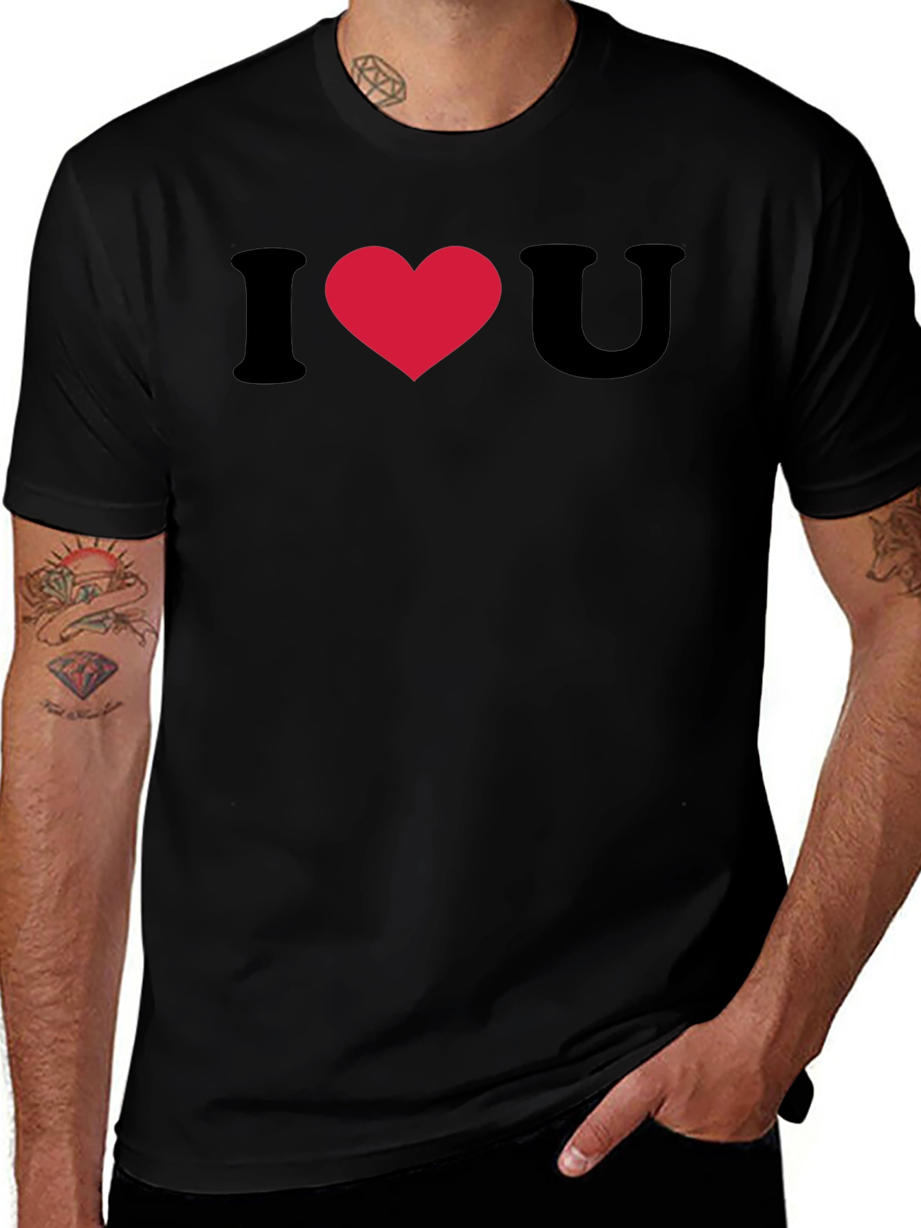 Variant 6 of I Heart You Graphic T-Shirt - Black Cotton Blend