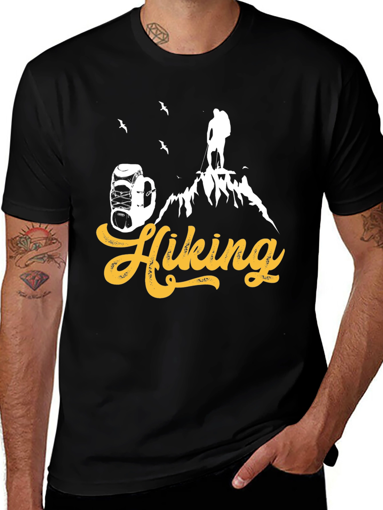 Variant 16 of Hiking Adventure T-Shirt - Black Cotton Tee