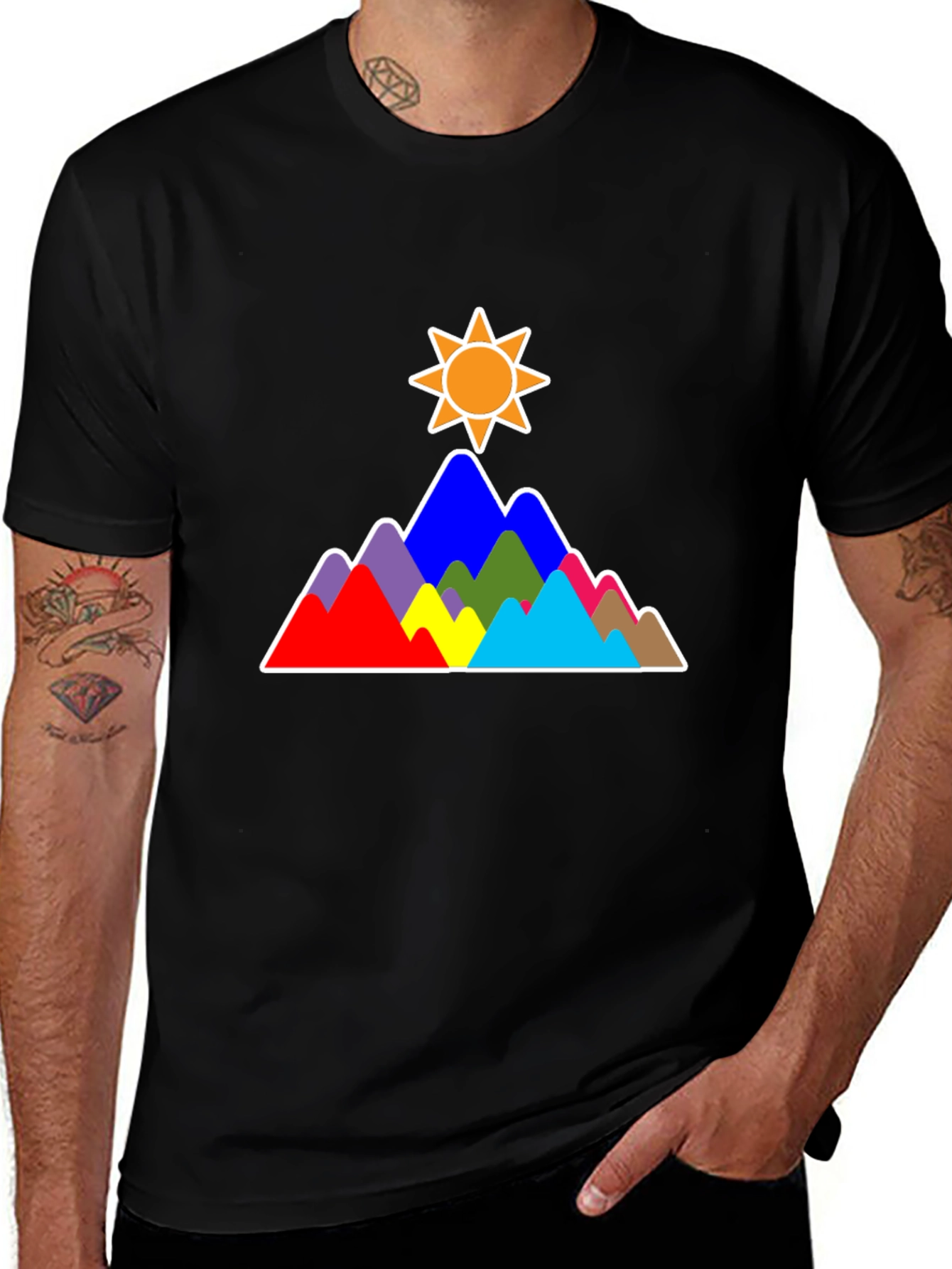Variant 9 of Colorful Mountain Sun Graphic Tee