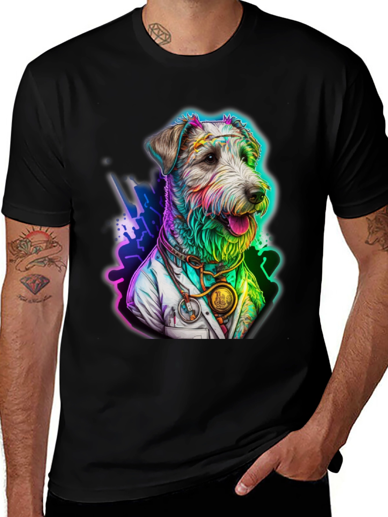 Variant 11 of Dog Doctor Graphic Tee - Unique Colorful Design