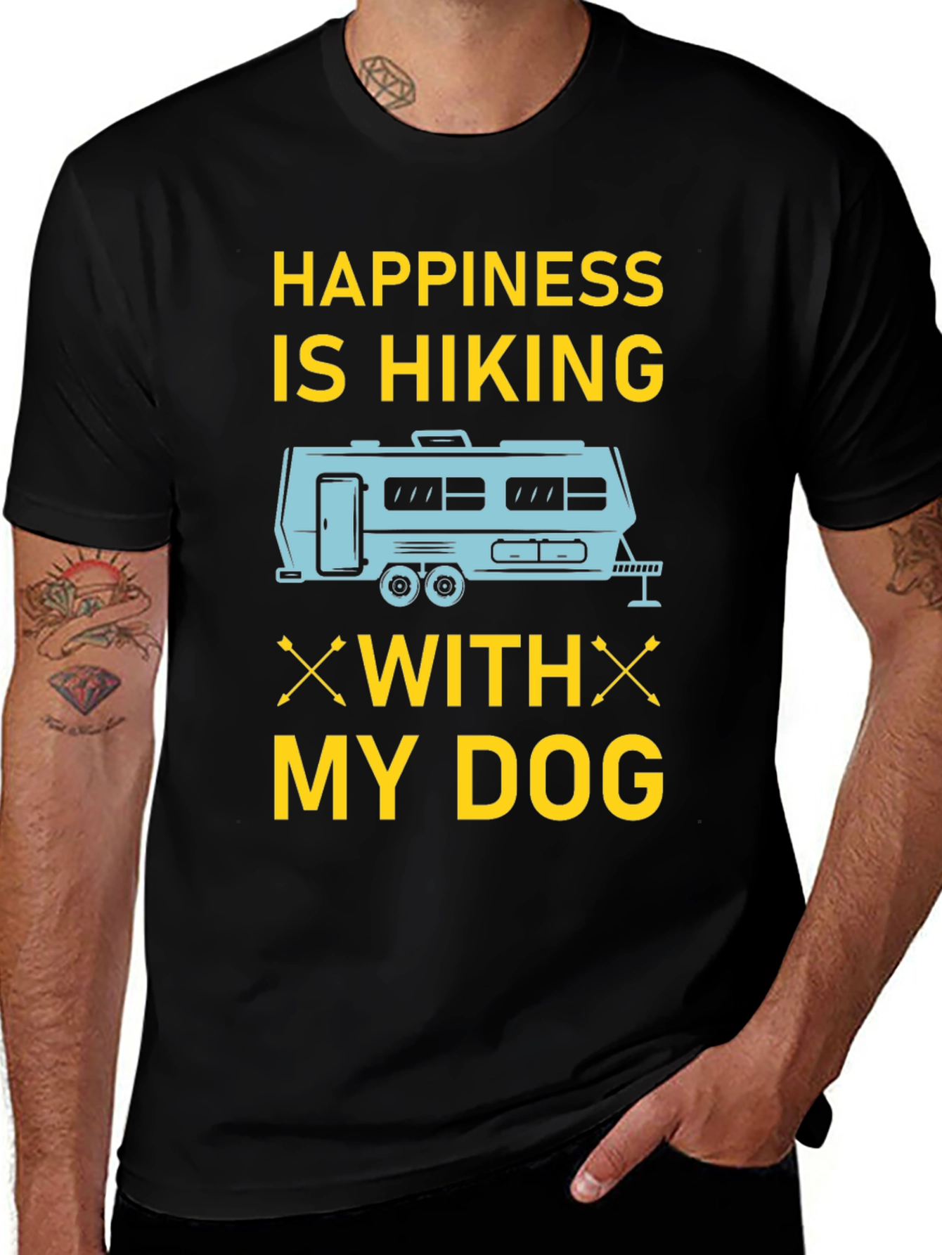 Variant 6 of Happiness is Hiking With My Dog T-Shirt