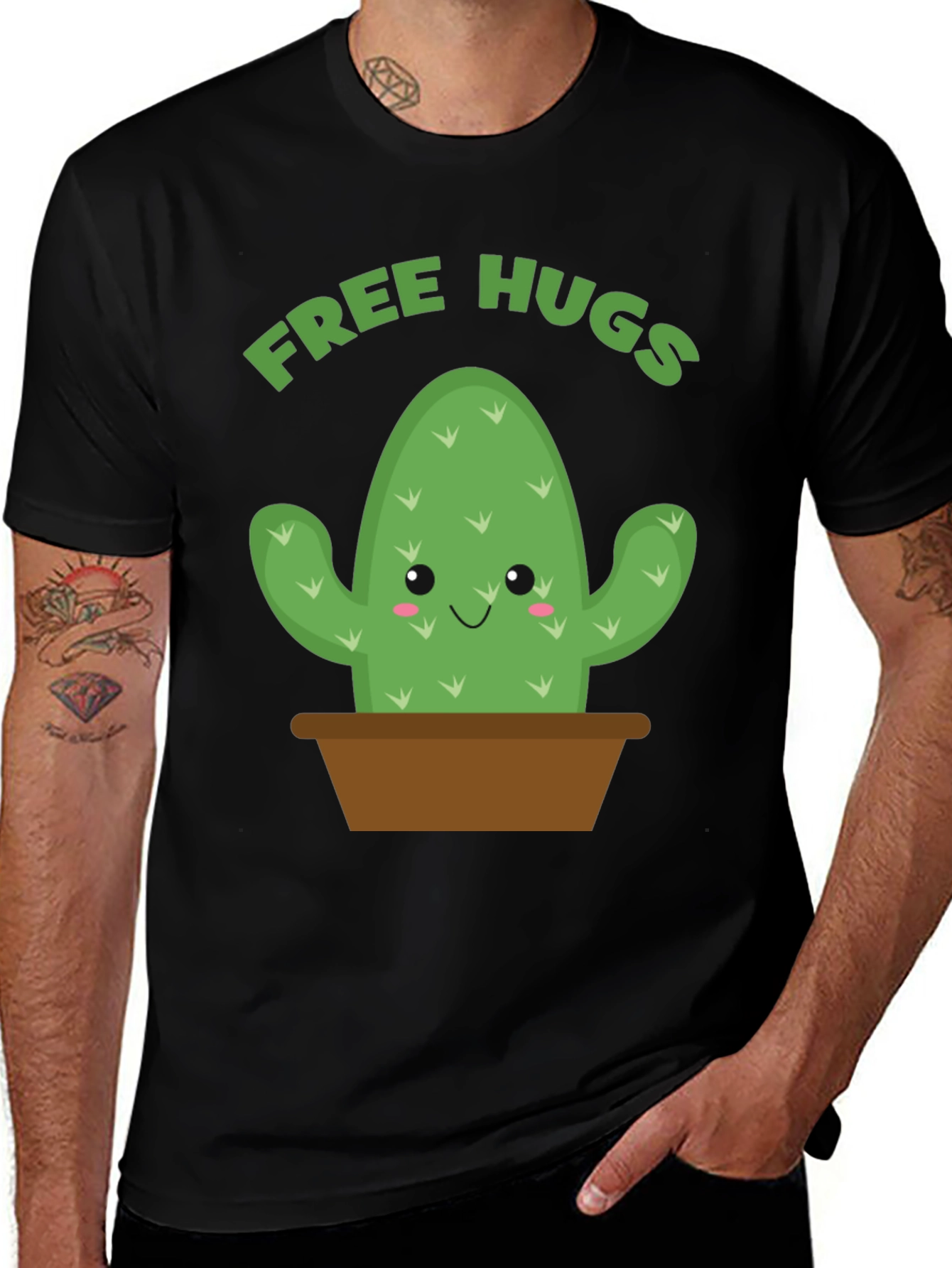 Variant 7 of Free Hugs Cactus Graphic Tee