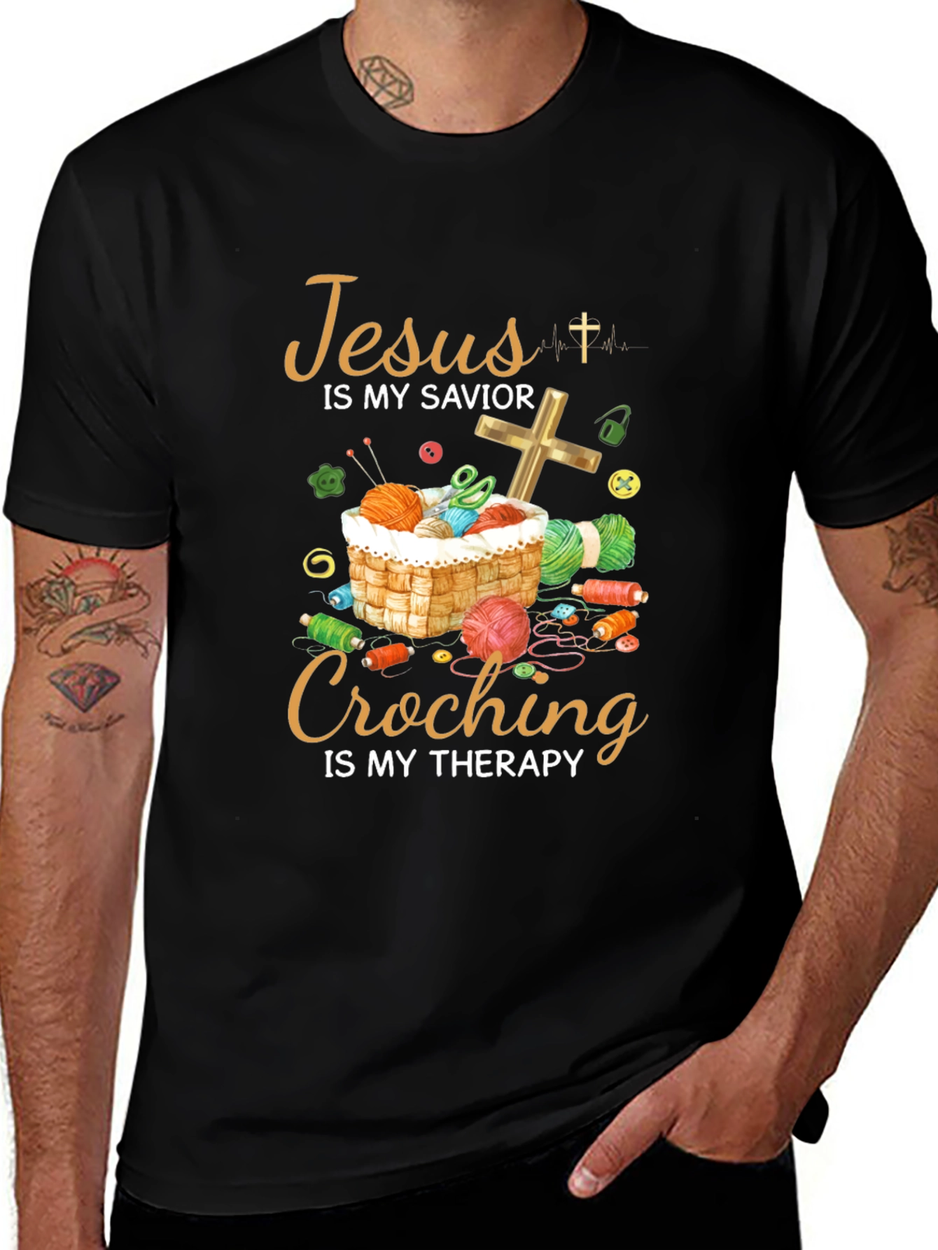 Jesus is My Savior Crochet Therapy T-Shirt