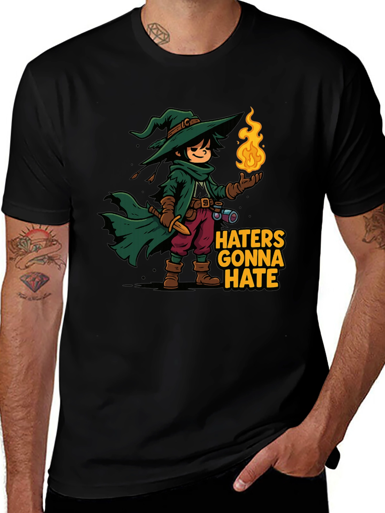 Variant 13 of Haters Gonna Hate Wizard Cartoon T-Shirt