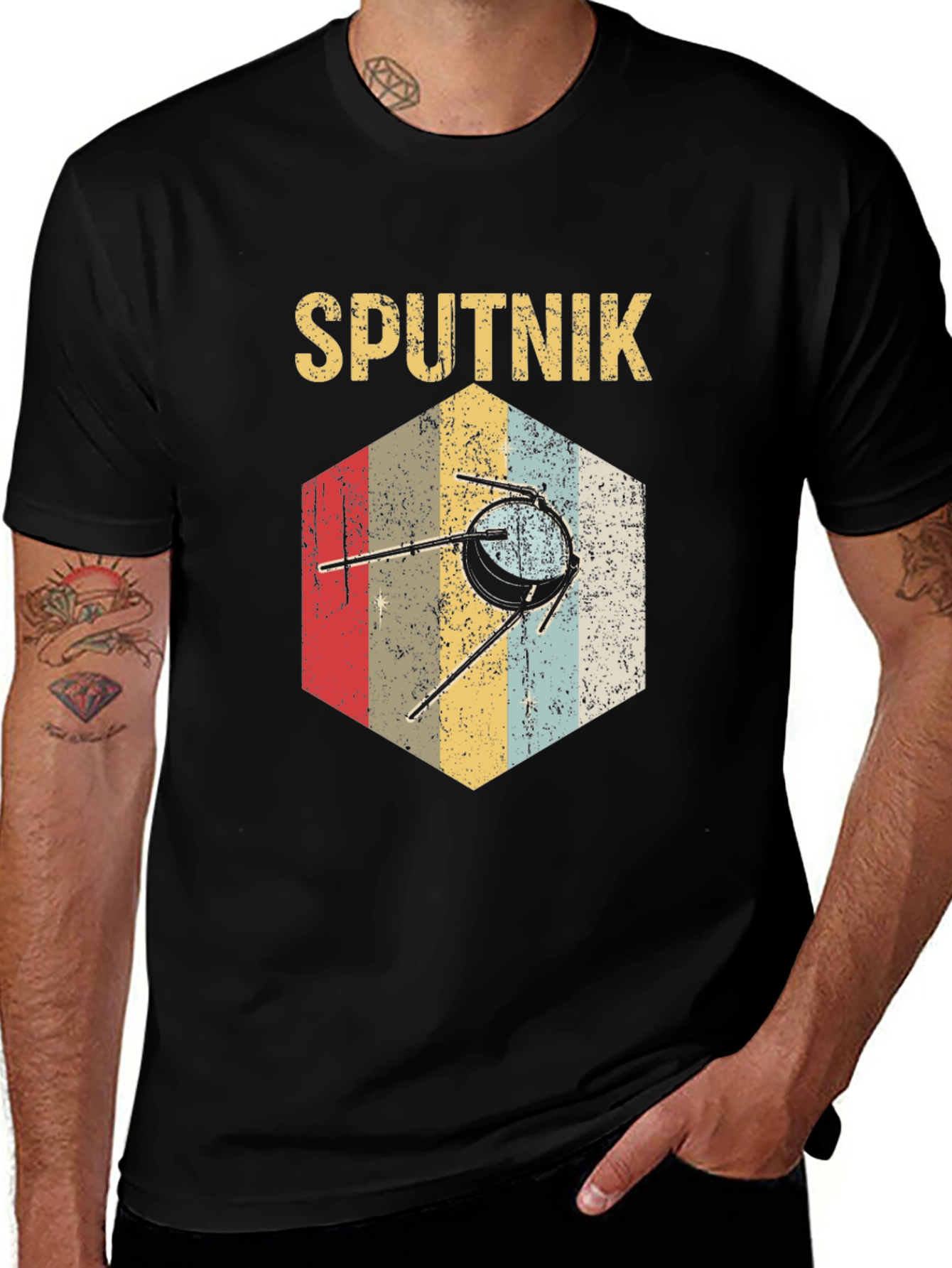 Retro Sputnik T-Shirt - Vintage Space Race Design