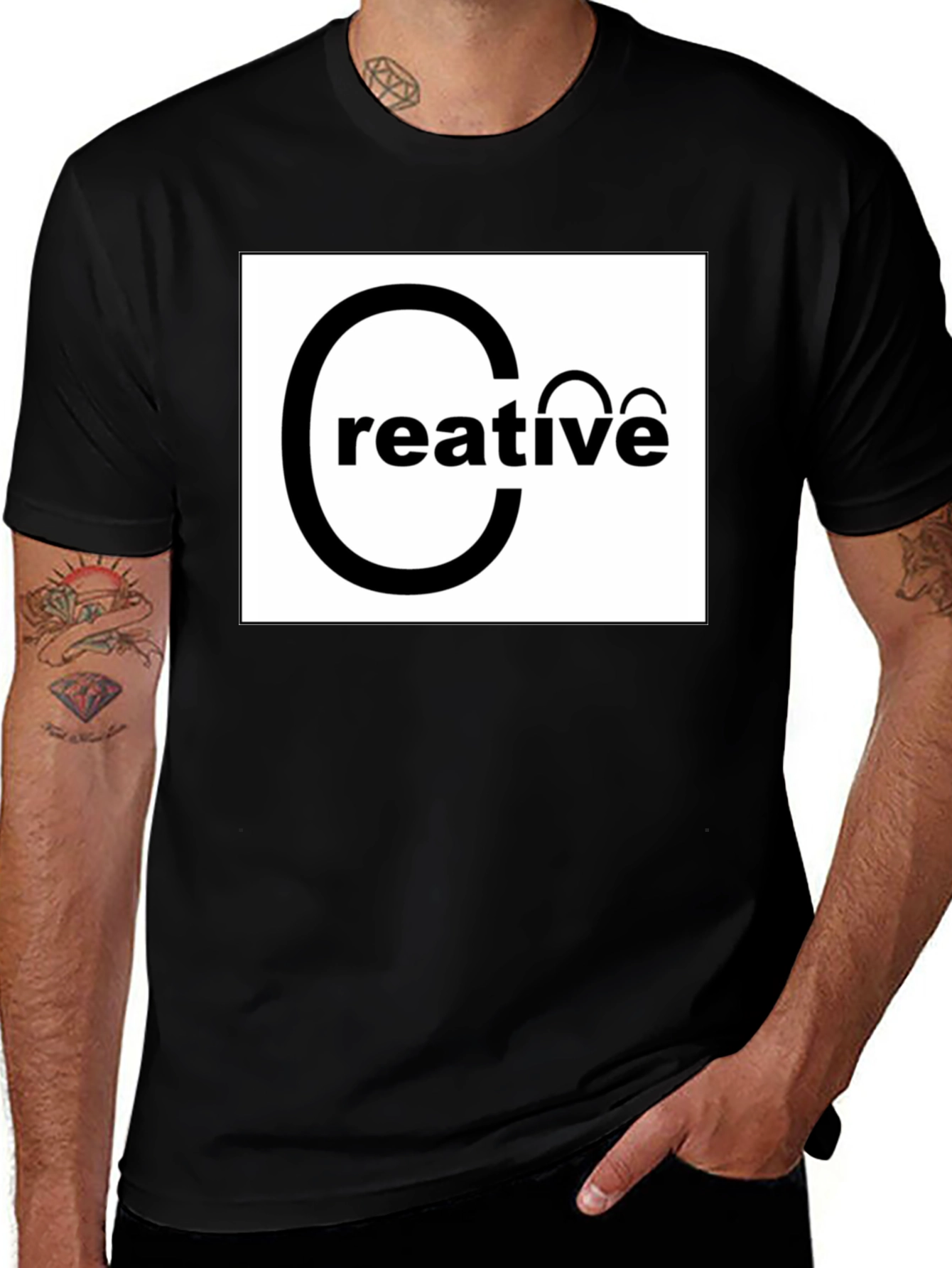 Creative Graphic Black T-Shirt