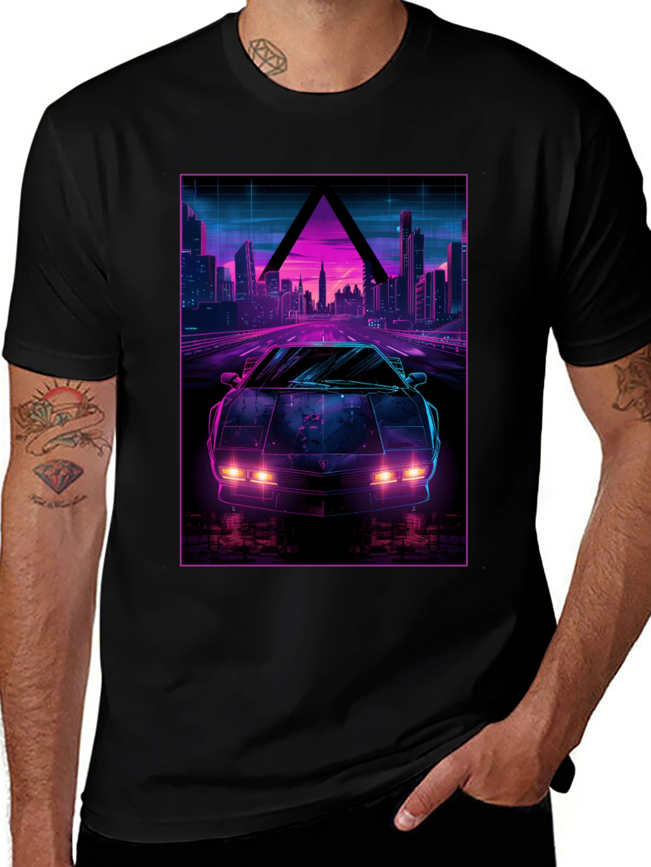 Variant 7 of Retro Wave Synthwave Car T-Shirt