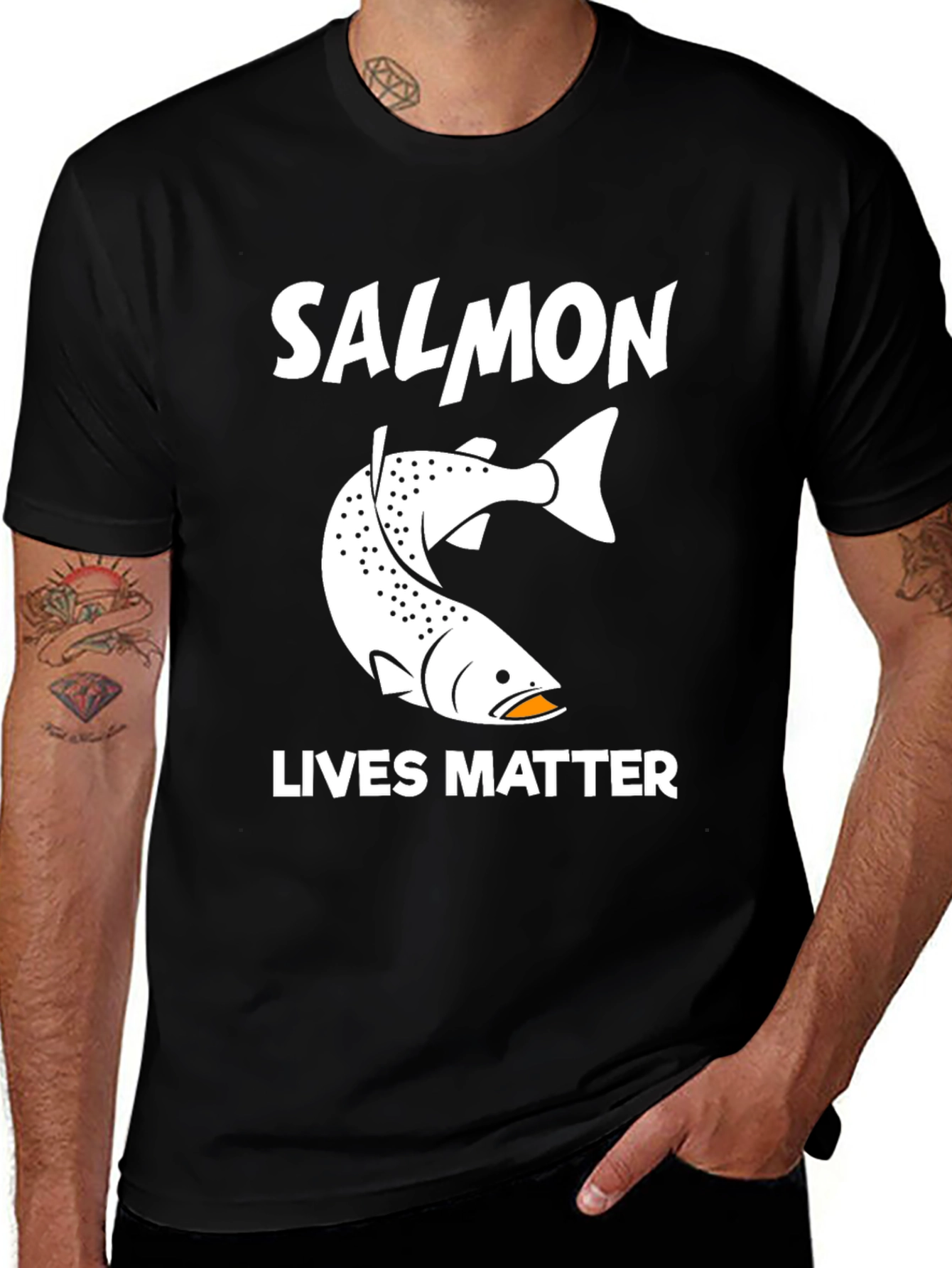 Variant 6 of Salmon Lives Matter Graphic T-Shirt