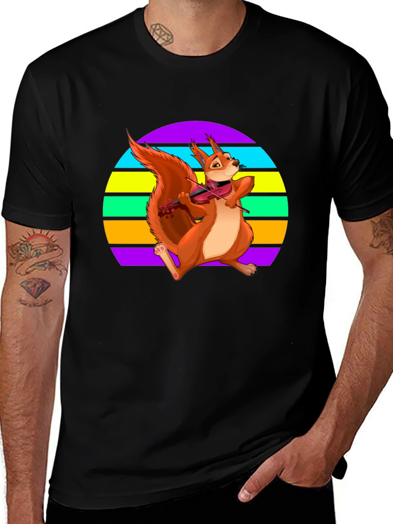 Variant 20 of Squirrel Violinist Graphic Tee