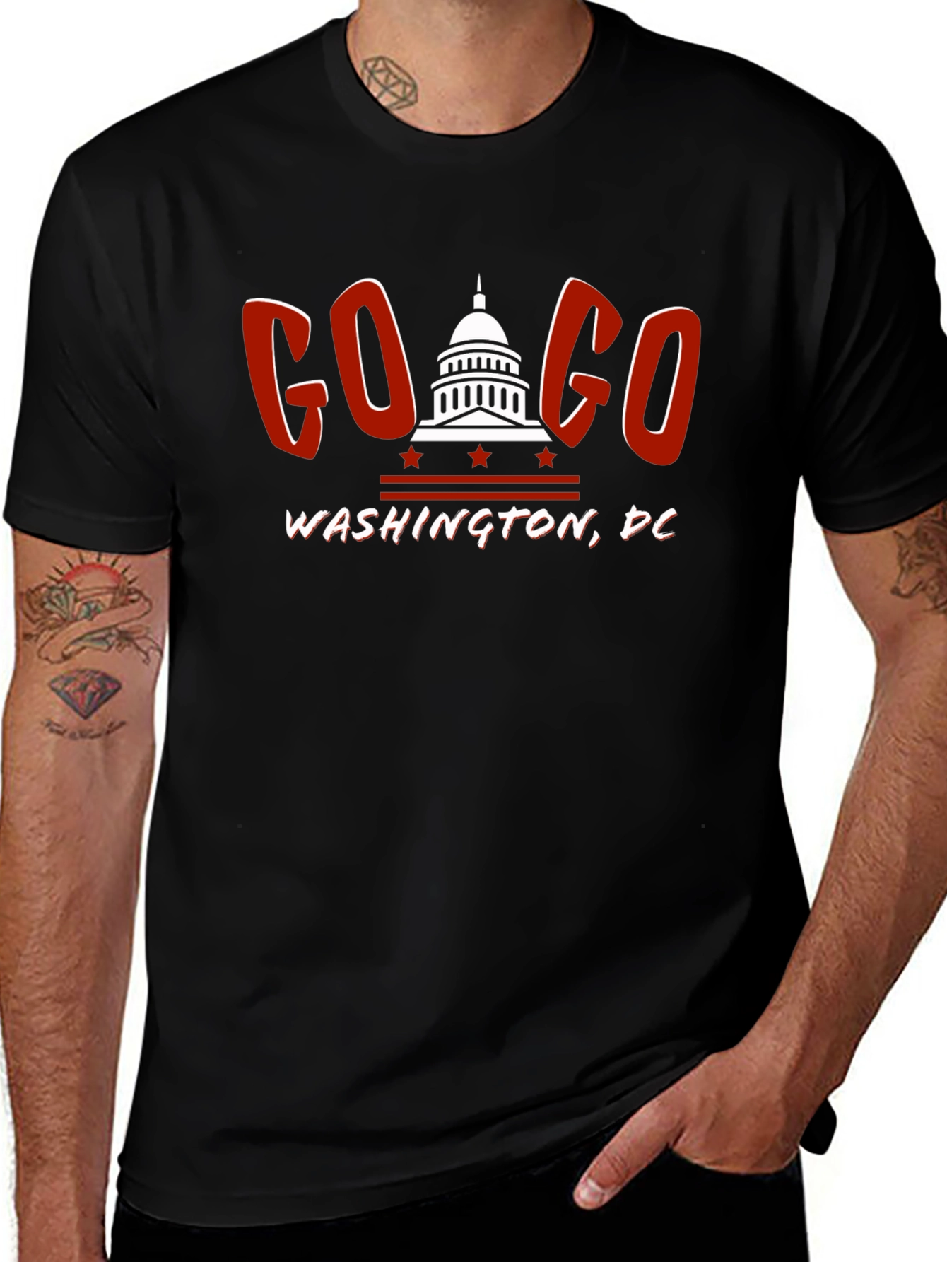 Variant 3 of Go-Go Washington DC Black T-Shirt