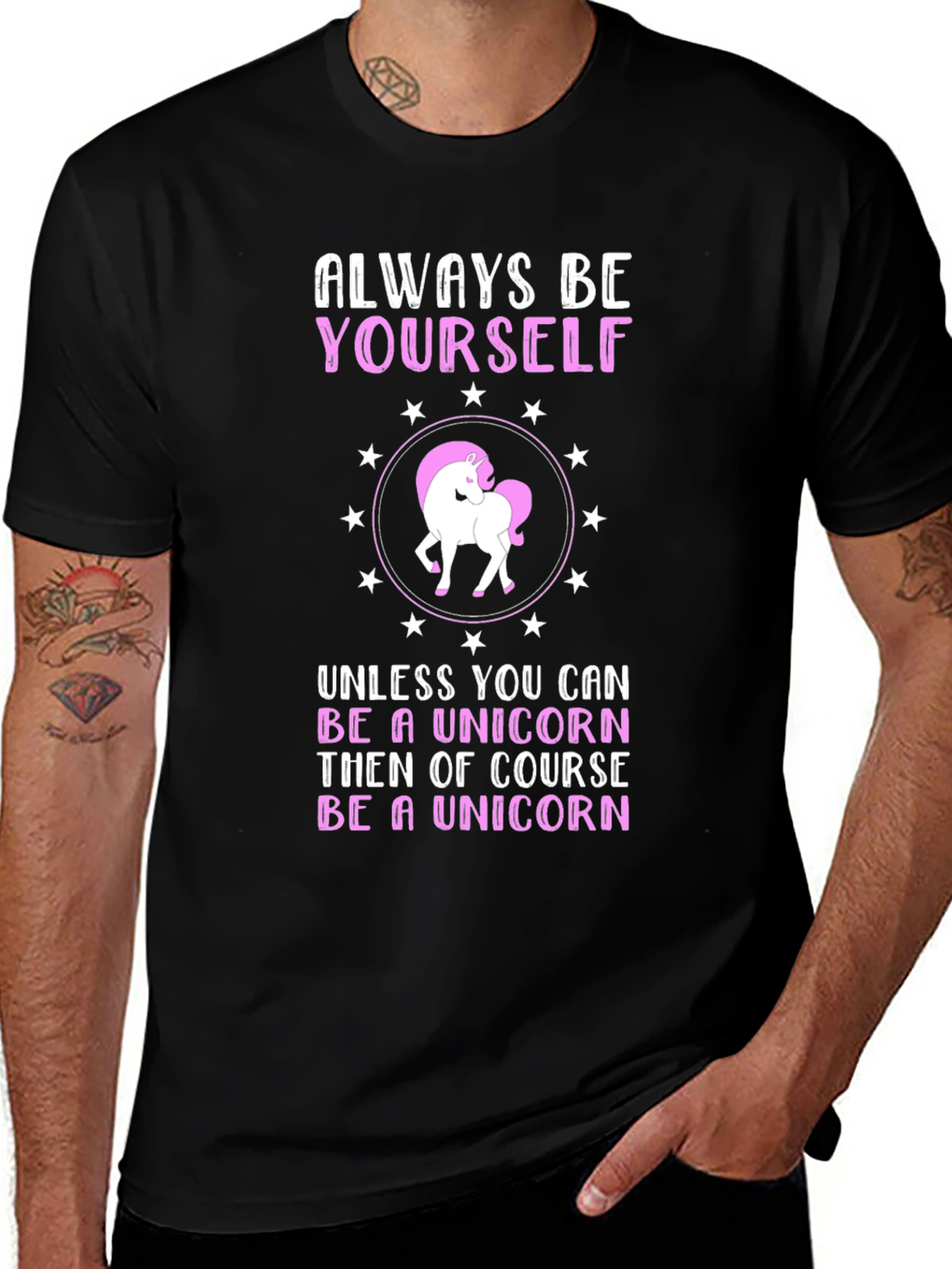 Variant 9 of Unicorn Graphic Tee - Be Yourself, Unicorn Shirt