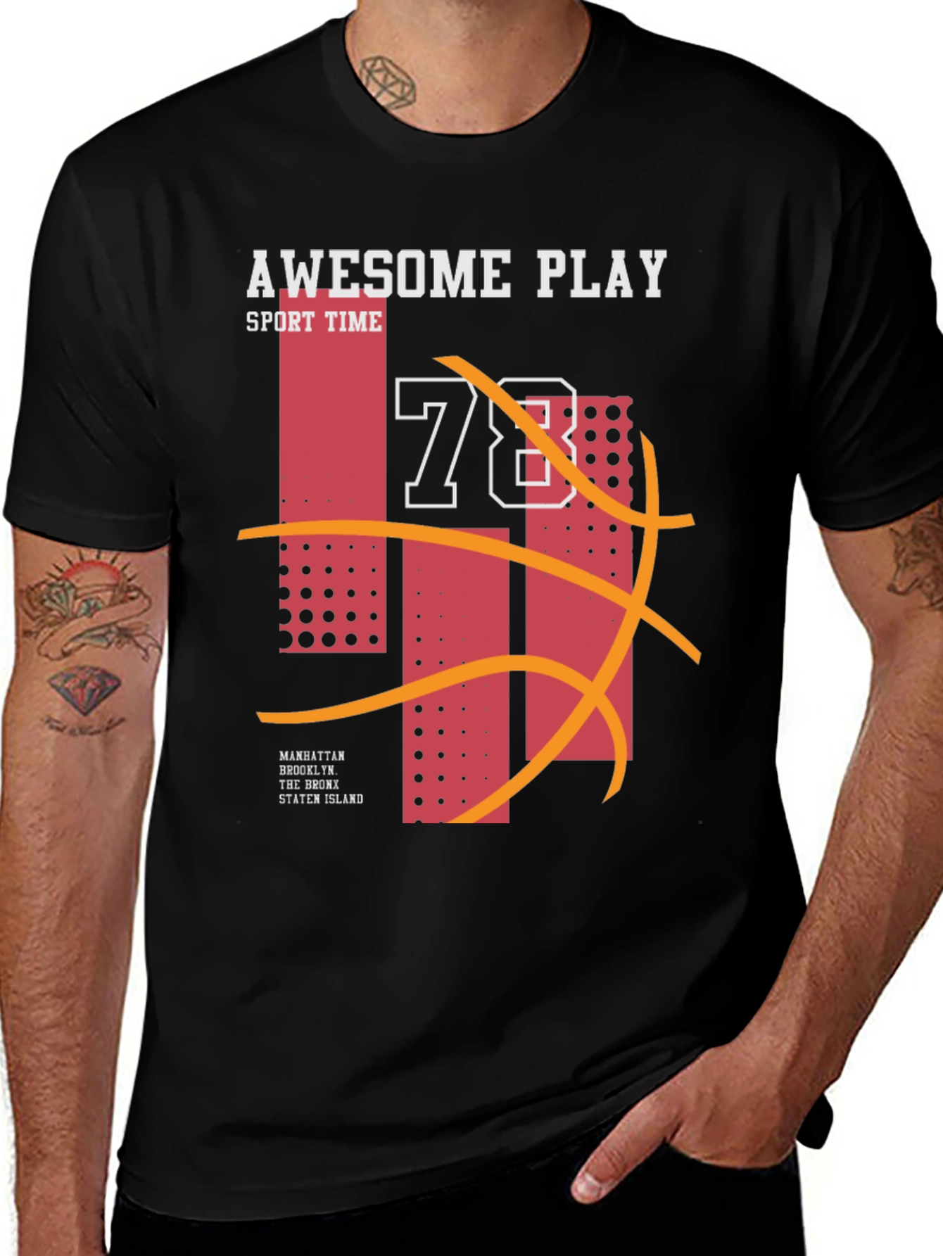 Variant 17 of Awesome Play 78 Graphic Tee - Sport Time Black T-Shirt