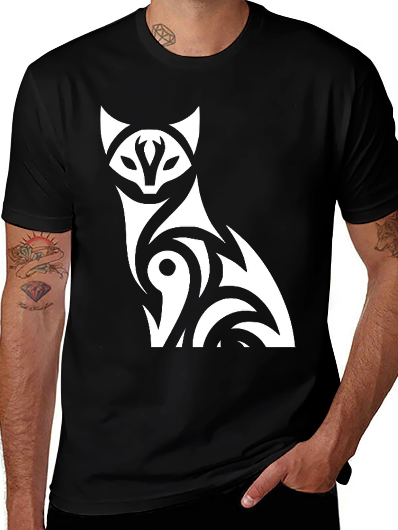Variant 25 of Tribal Fox Graphic Tee - Cool Design!