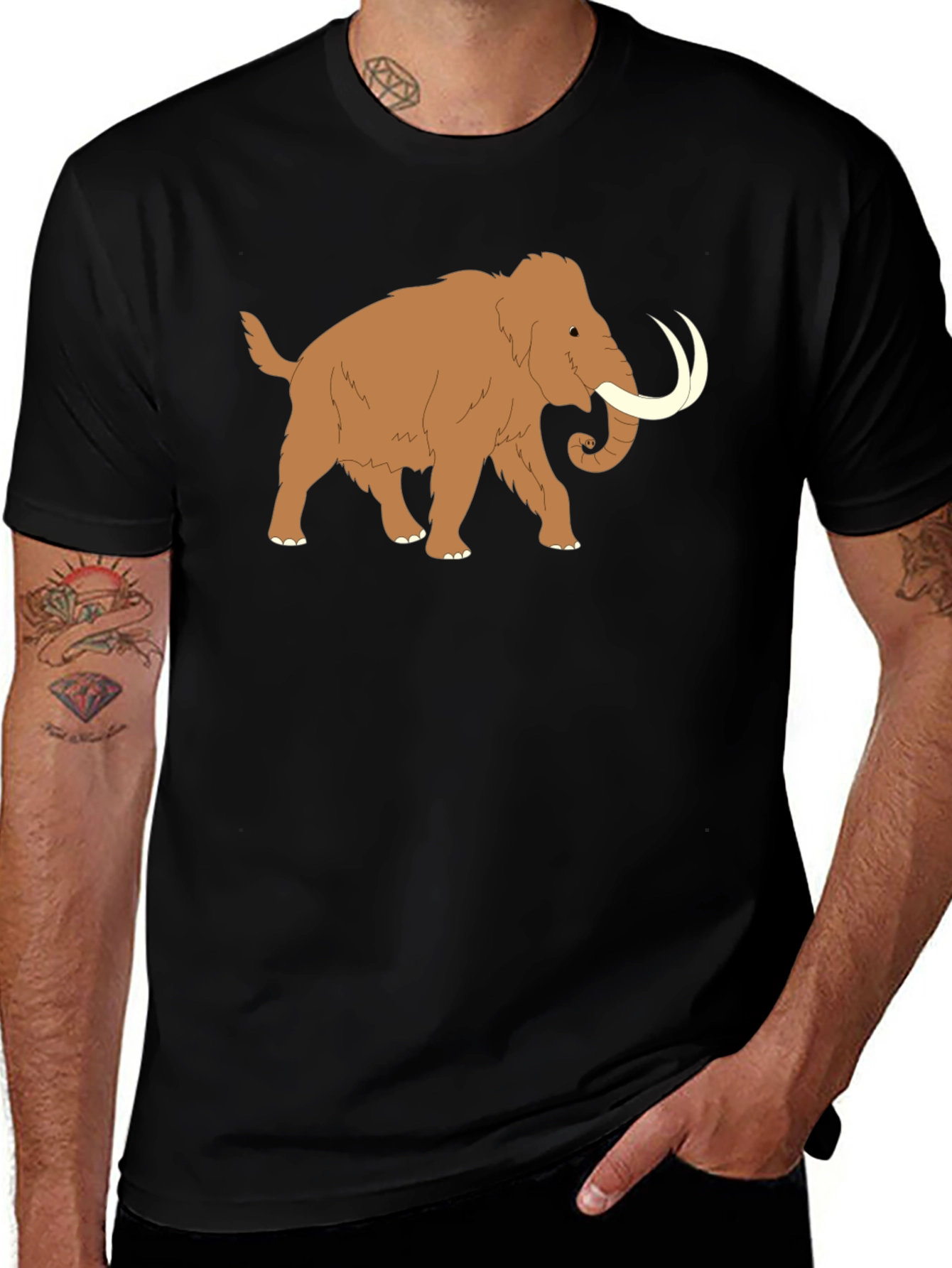 Variant 7 of Mammoth Graphic Tee - Black Casual T-Shirt