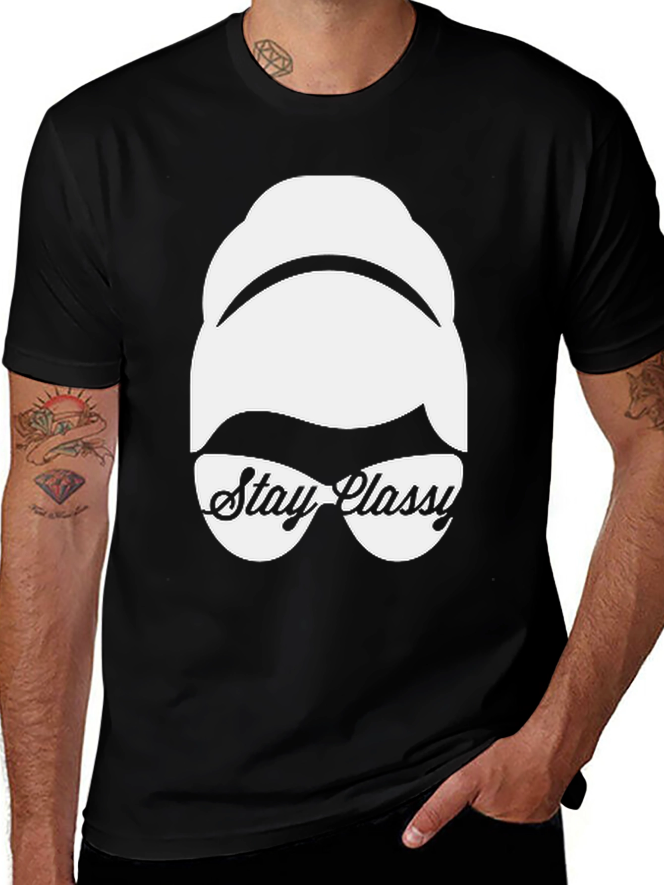 Variant 23 of Stay Classy Graphic Tee - Black
