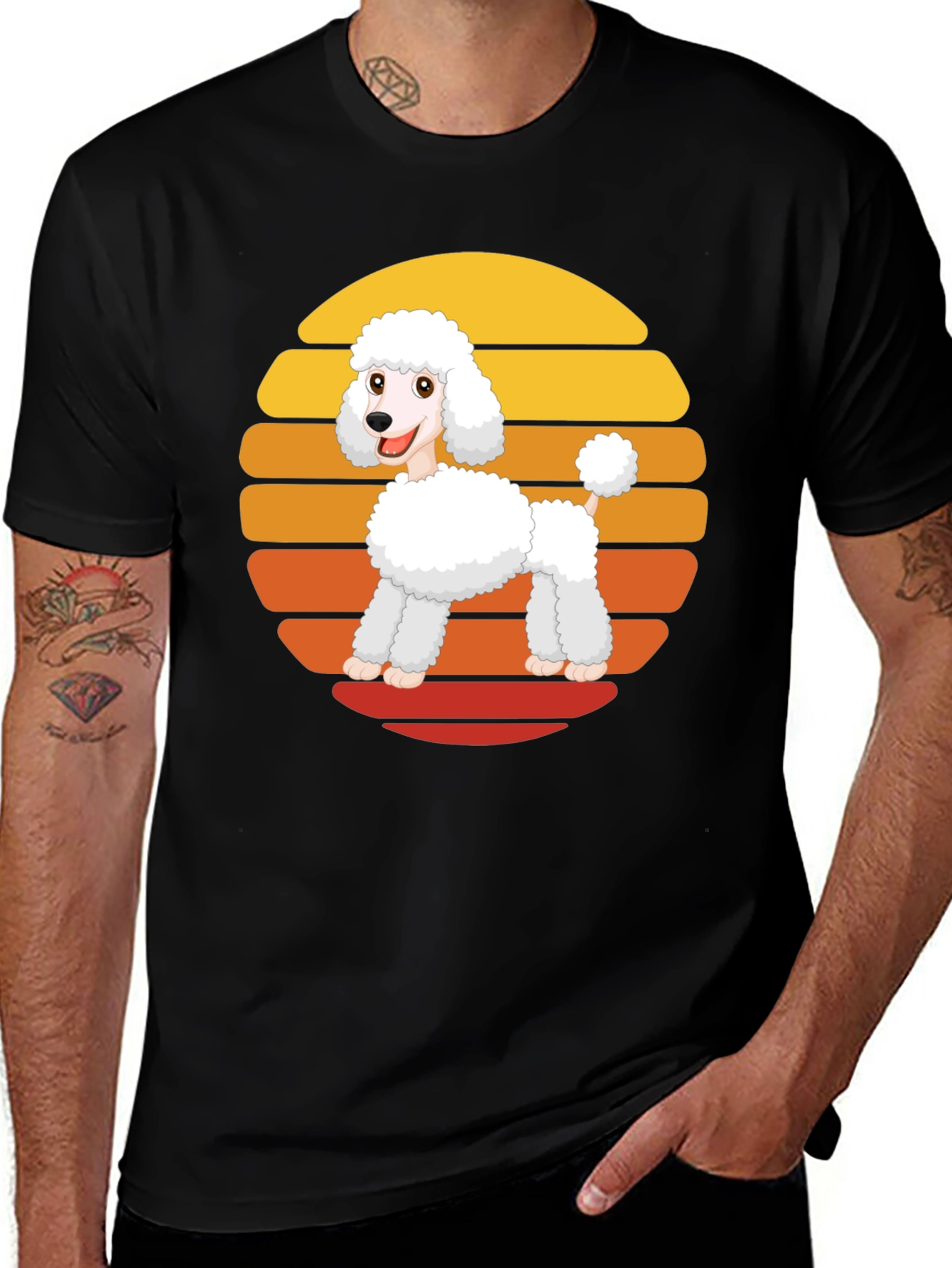 Variant 7 of Poodle Sunset Graphic Tee