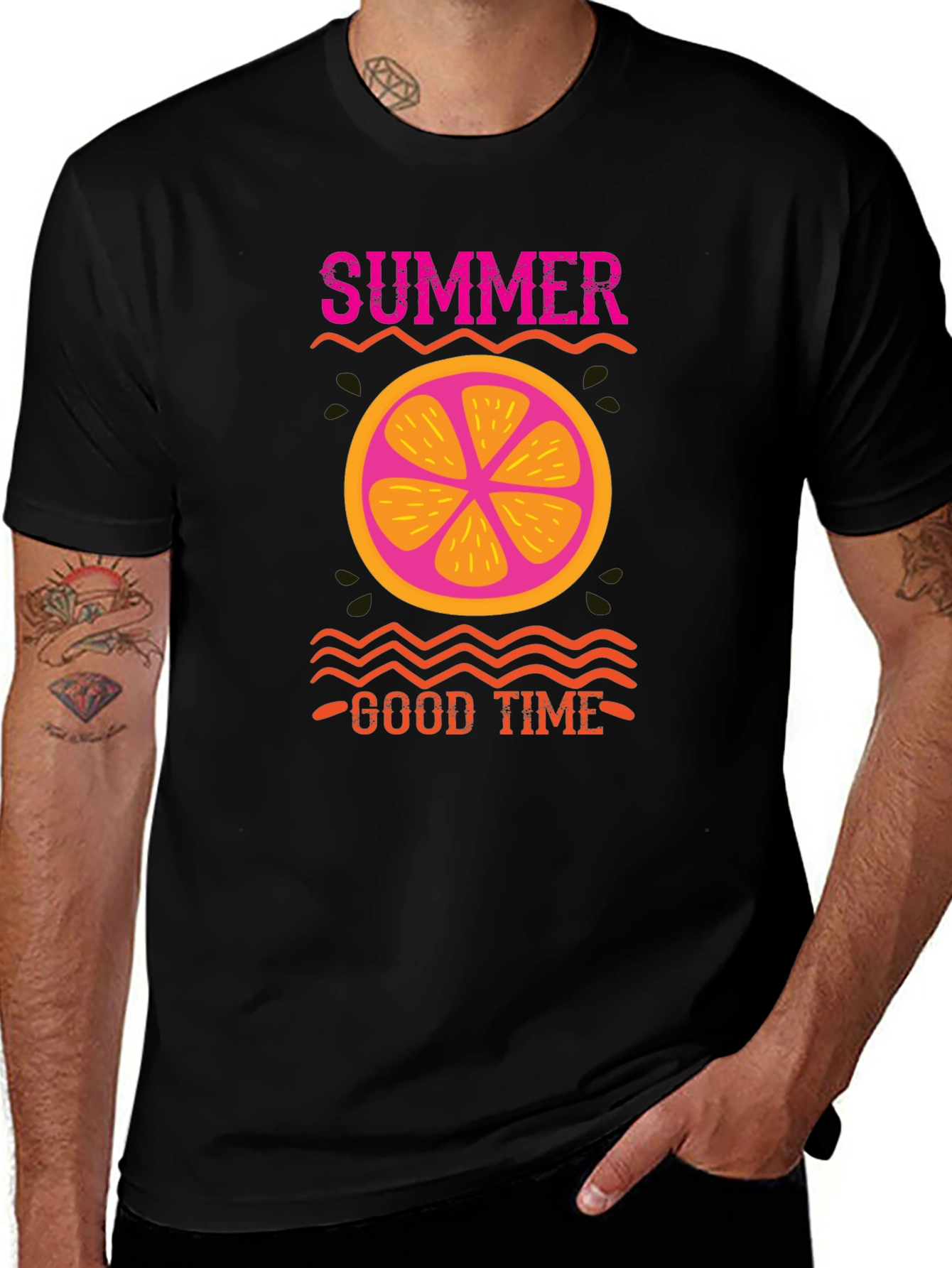 Variant 17 of Summer Good Time Black Graphic Tee