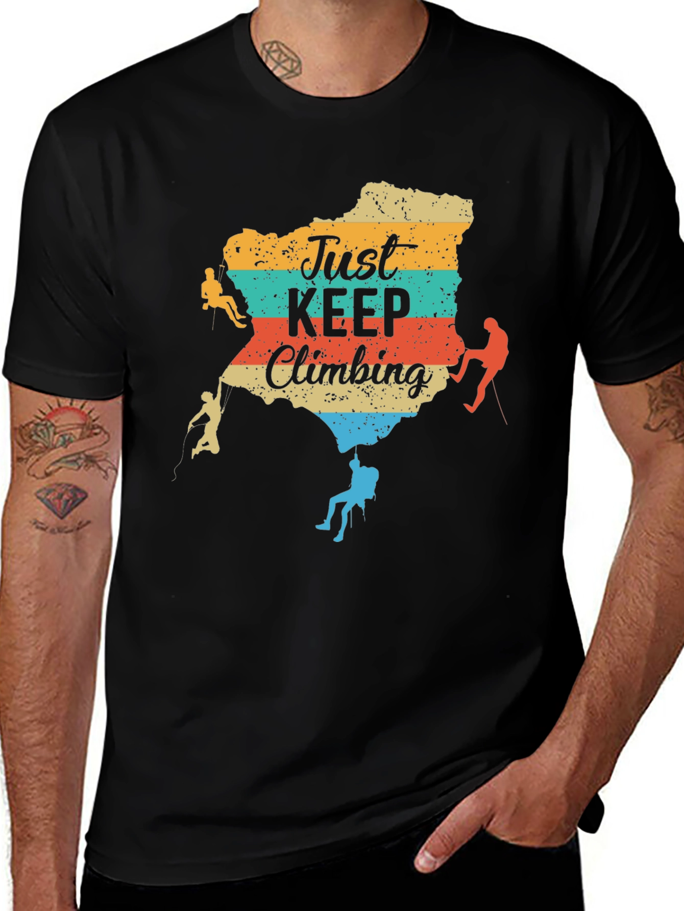 Variant 11 of Just Keep Climbing T-Shirt - Adventure Tee