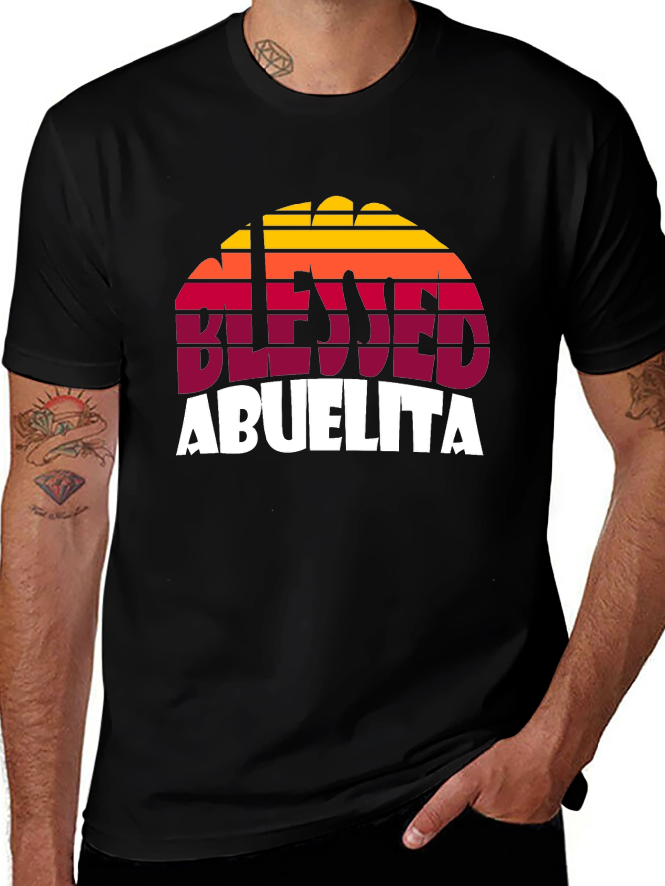 Variant 4 of Blessed Abuelita Retro Sunset T-Shirt
