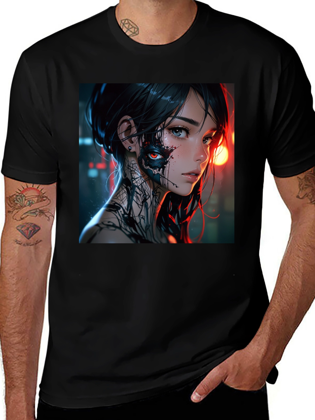Variant 21 of Cyberpunk Anime Girl Graphic T-Shirt
