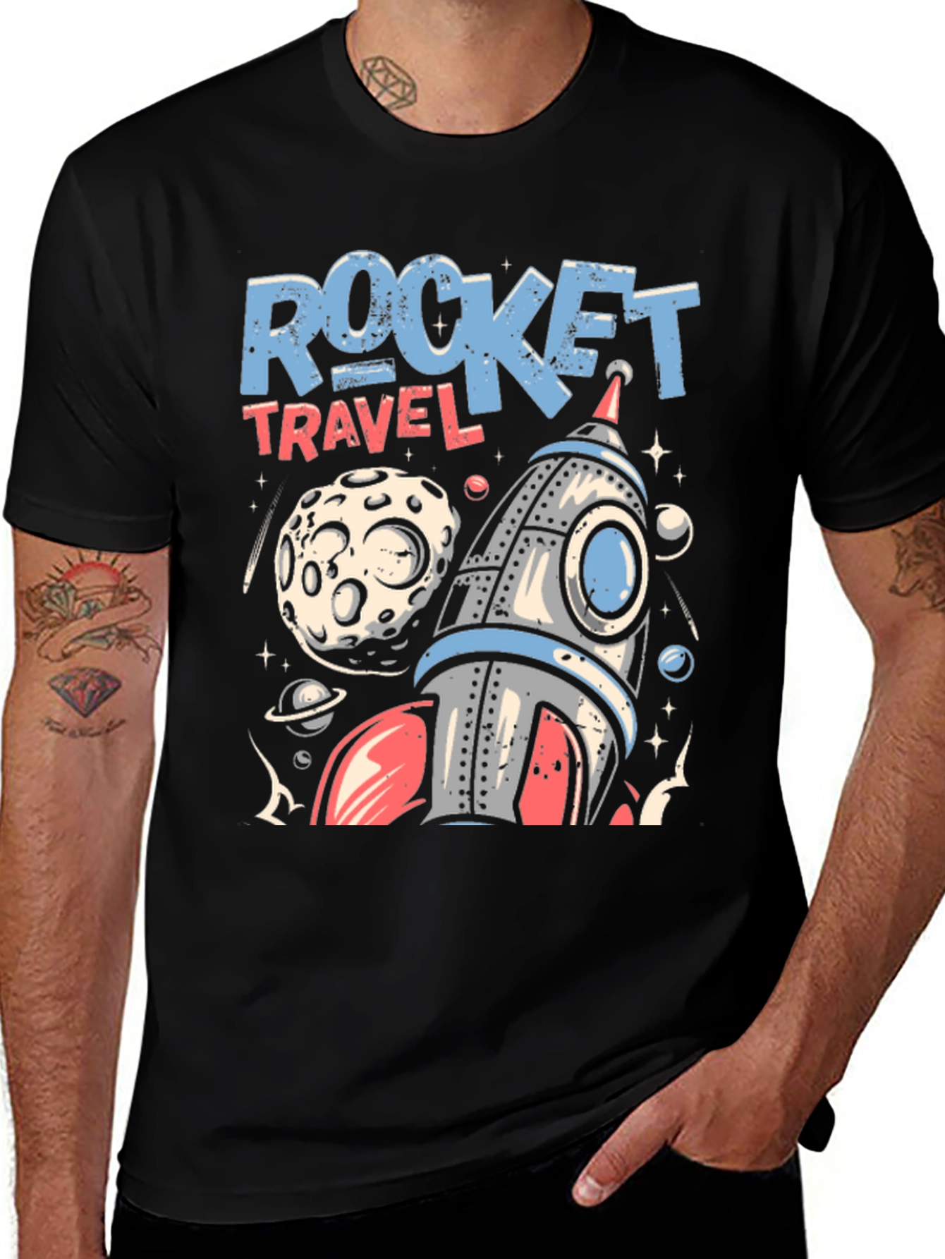 Variant 29 of Rocket Travel Graphic Tee - Space Adventure T-Shirt