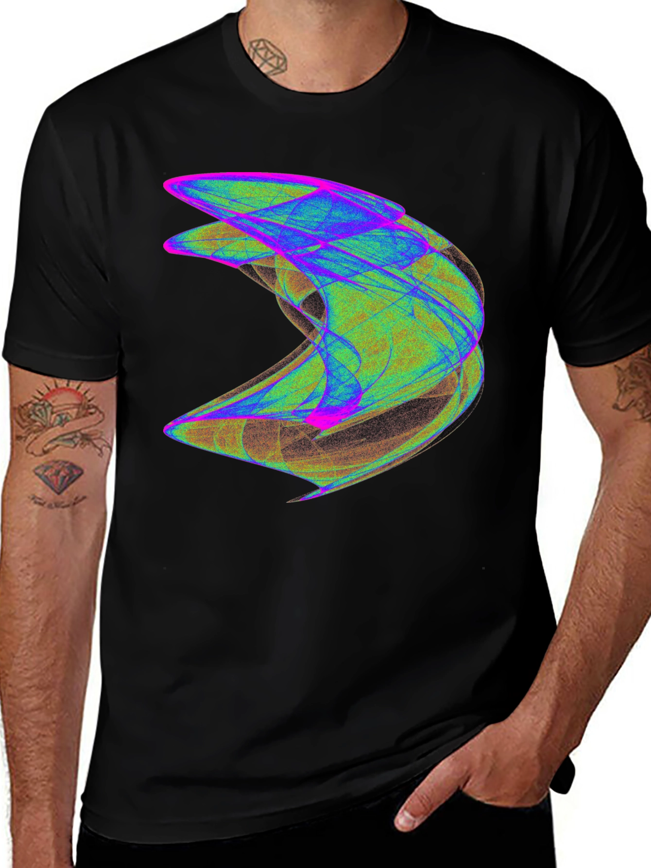 Variant 3 of Abstract Graphic Print Black T-Shirt
