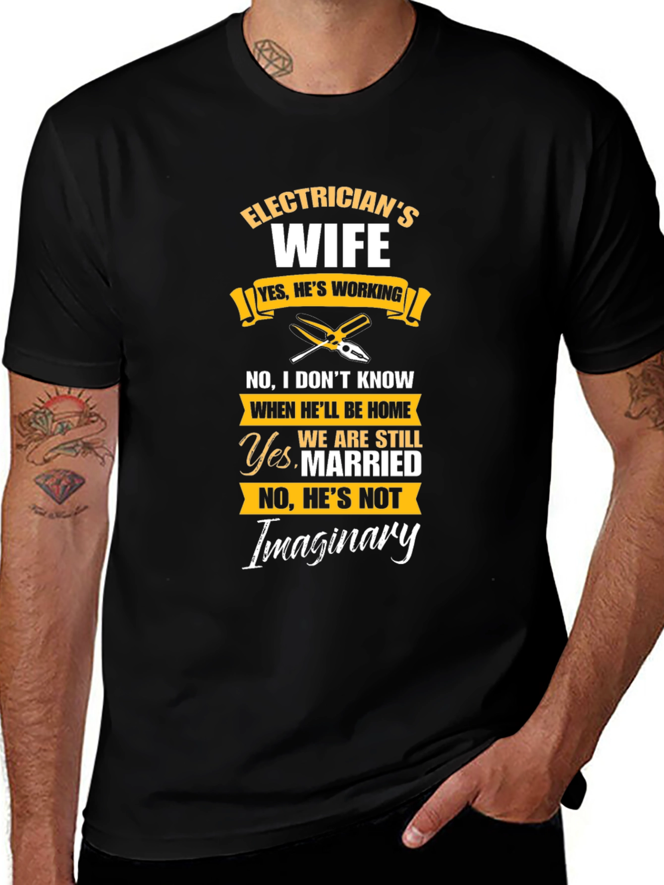 Electrician's Wife Novelty Graphic T-Shirt