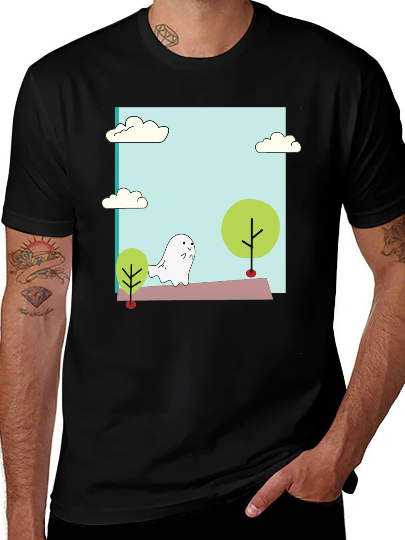 Variant 14 of Cute Cartoon Ghost T-Shirt
