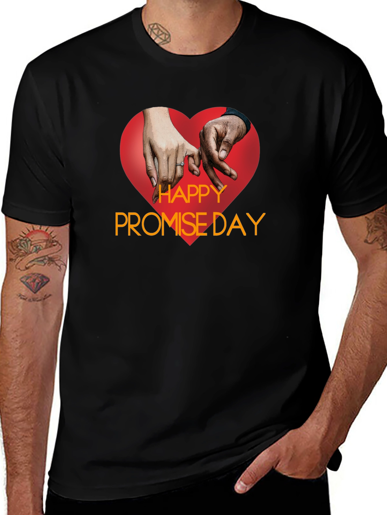 Happy Promise Day Black T-Shirt