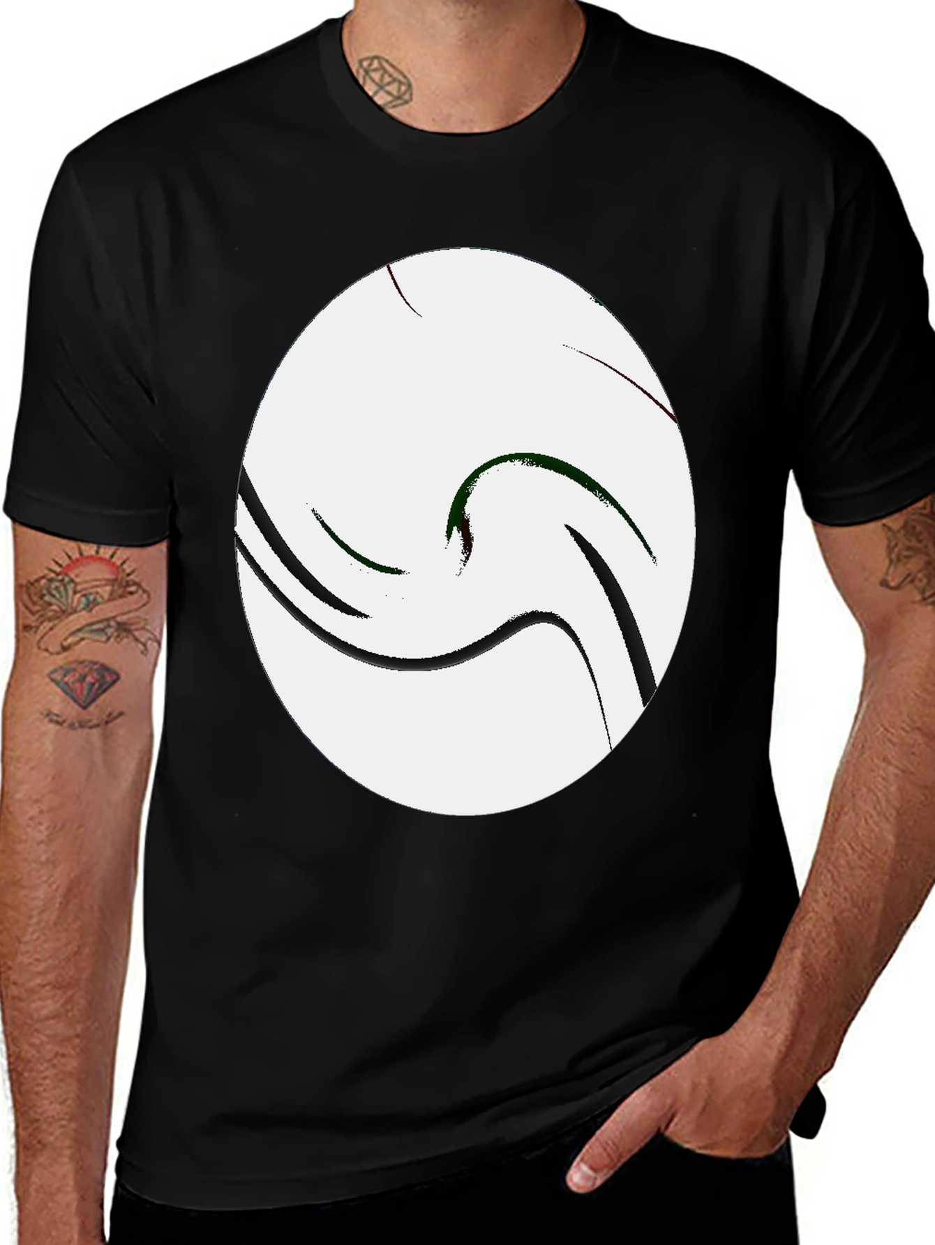 Abstract Swirl Graphic Tee - Modern Style