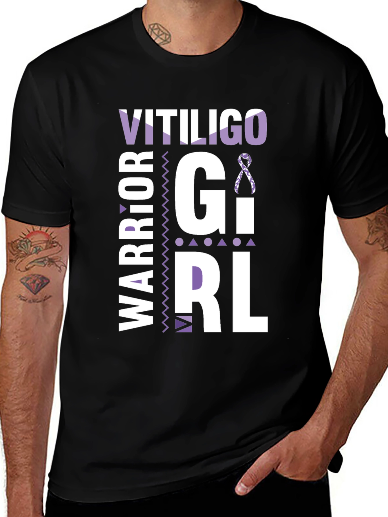 Variant 23 of Vitiligo Warrior Girl Graphic Tee - Awareness