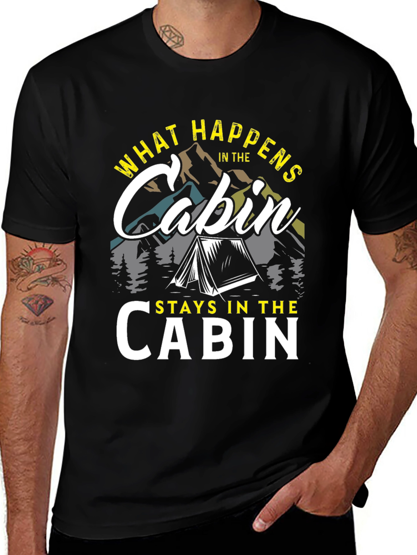 Variant 8 of Cabin Life T-Shirt - What Happens in the Cabin