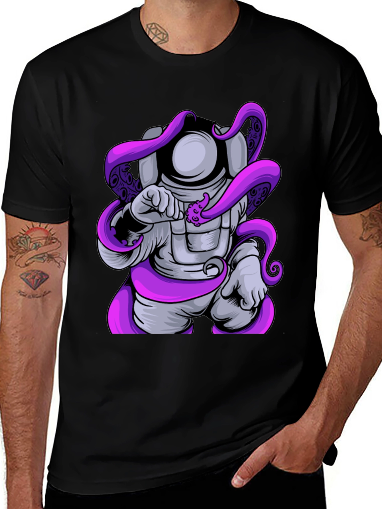 Variant 2 of Astronaut Octopus Graphic T-Shirt