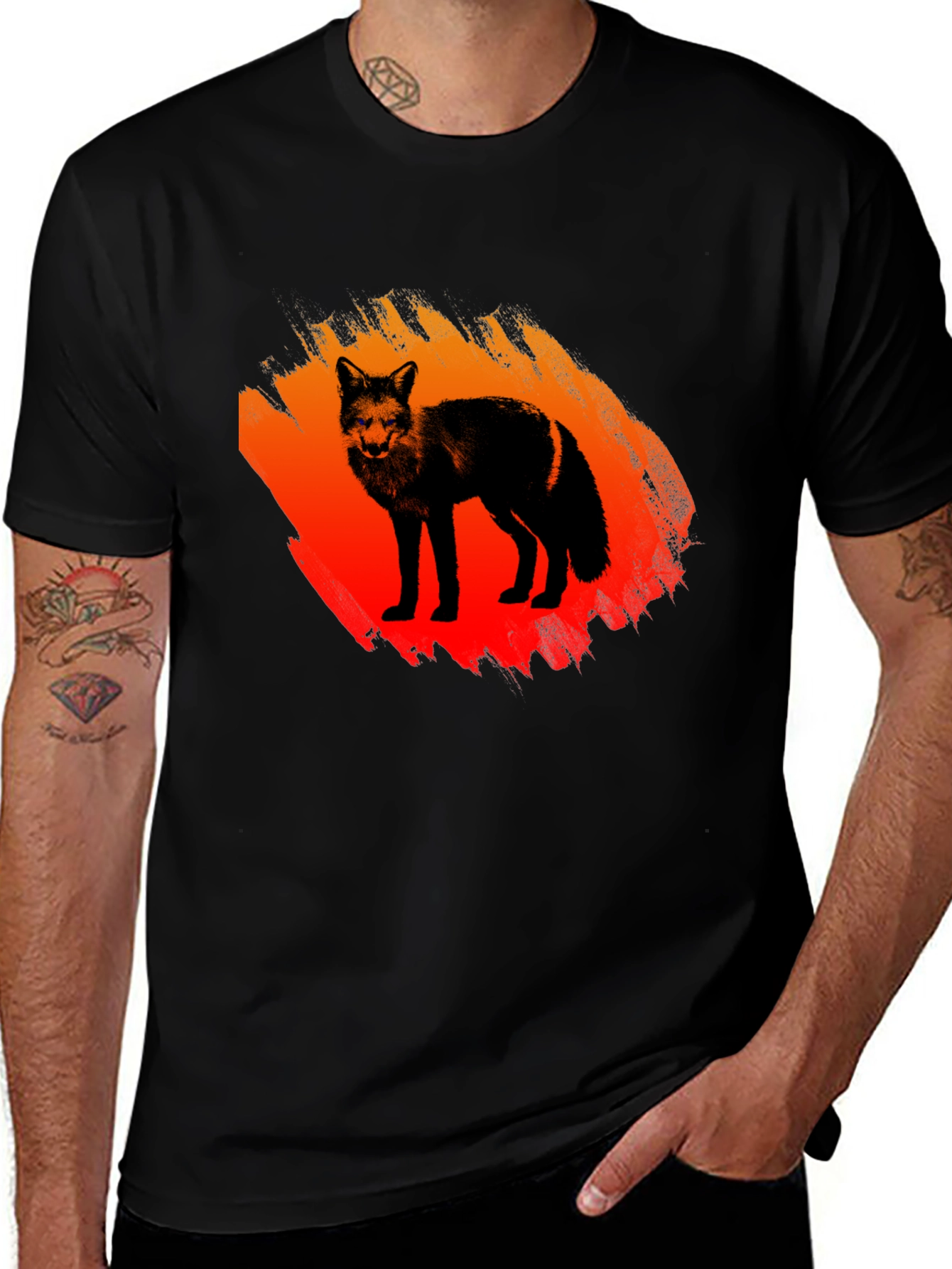 Variant 30 of Fox Graphic Print Black T-Shirt