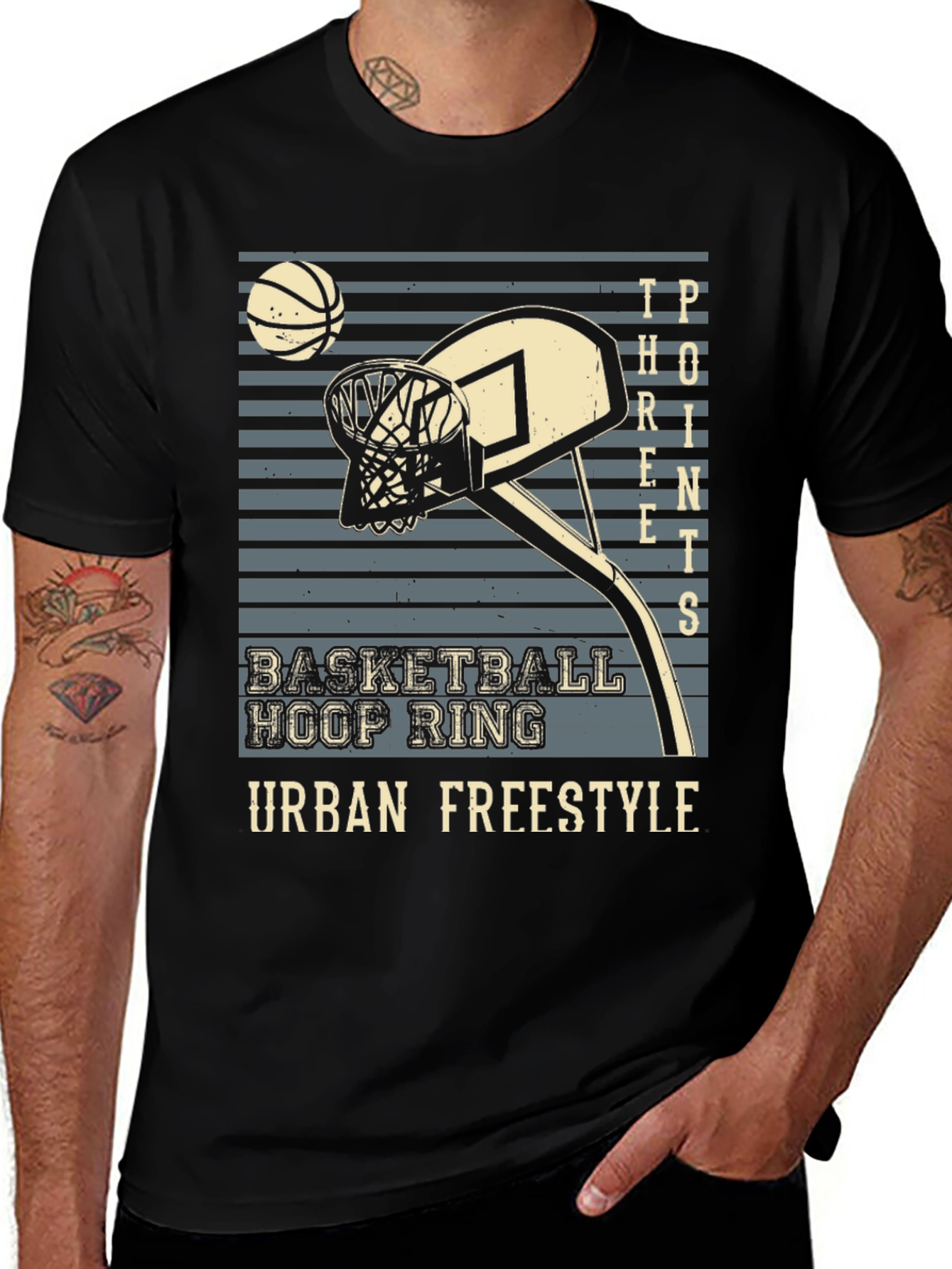 Variant 17 of Urban Freestyle Basketball Graphic Tee