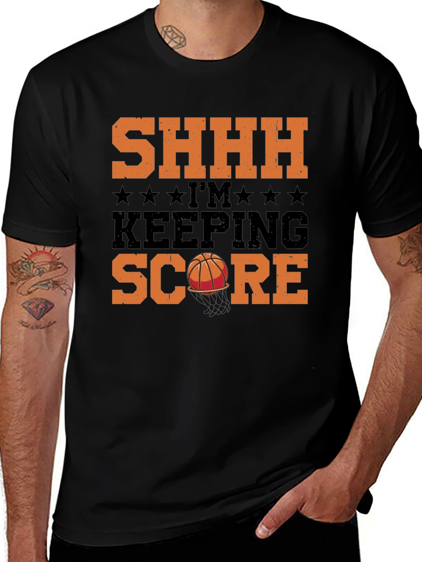 Variant 14 of SHHH I'm Keeping Score Basketball T-Shirt